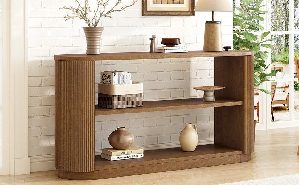Modern Entryway Console Table with Open Shelf
