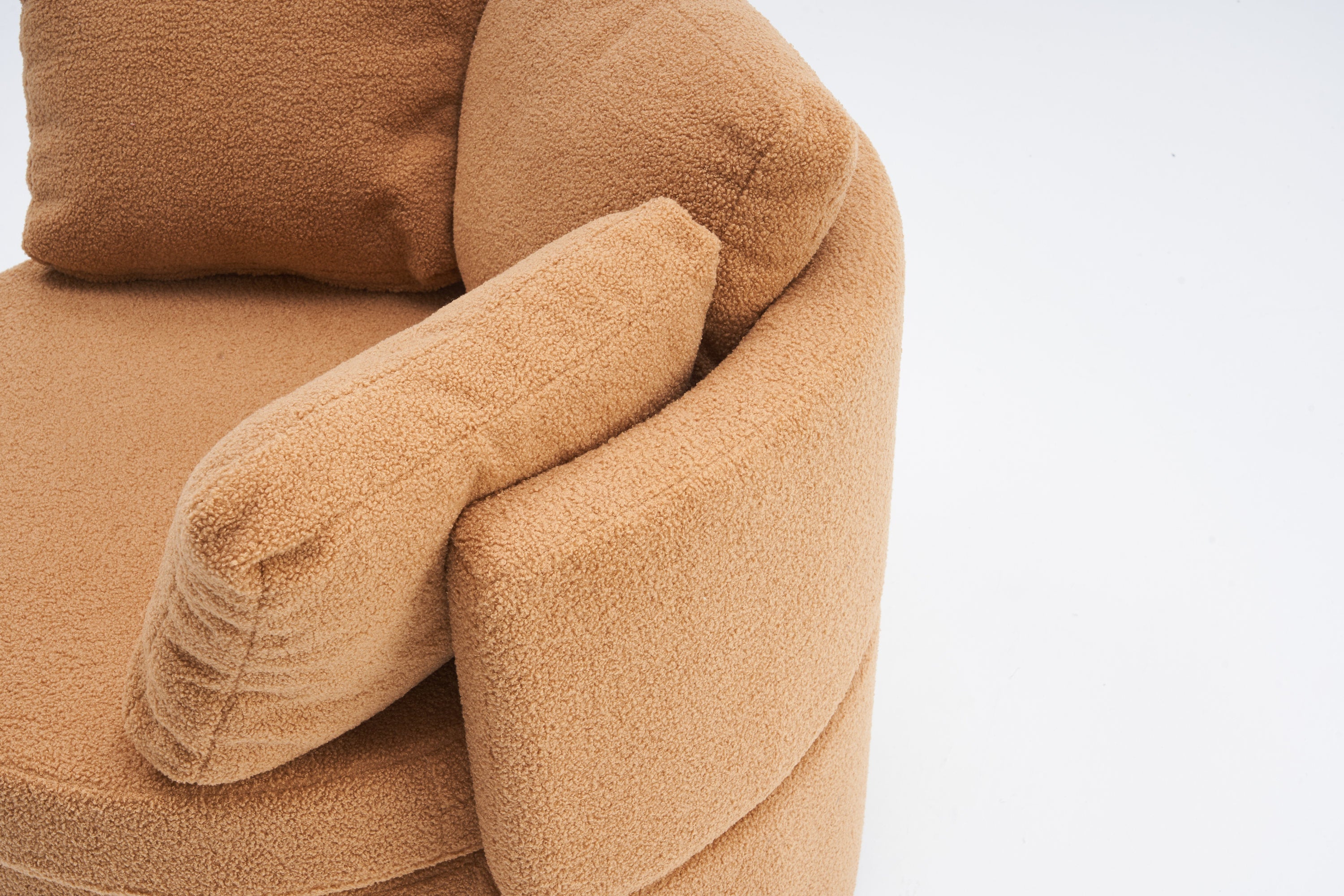 Teddy Fabric Swivel And Storage Chair With Back Cushion