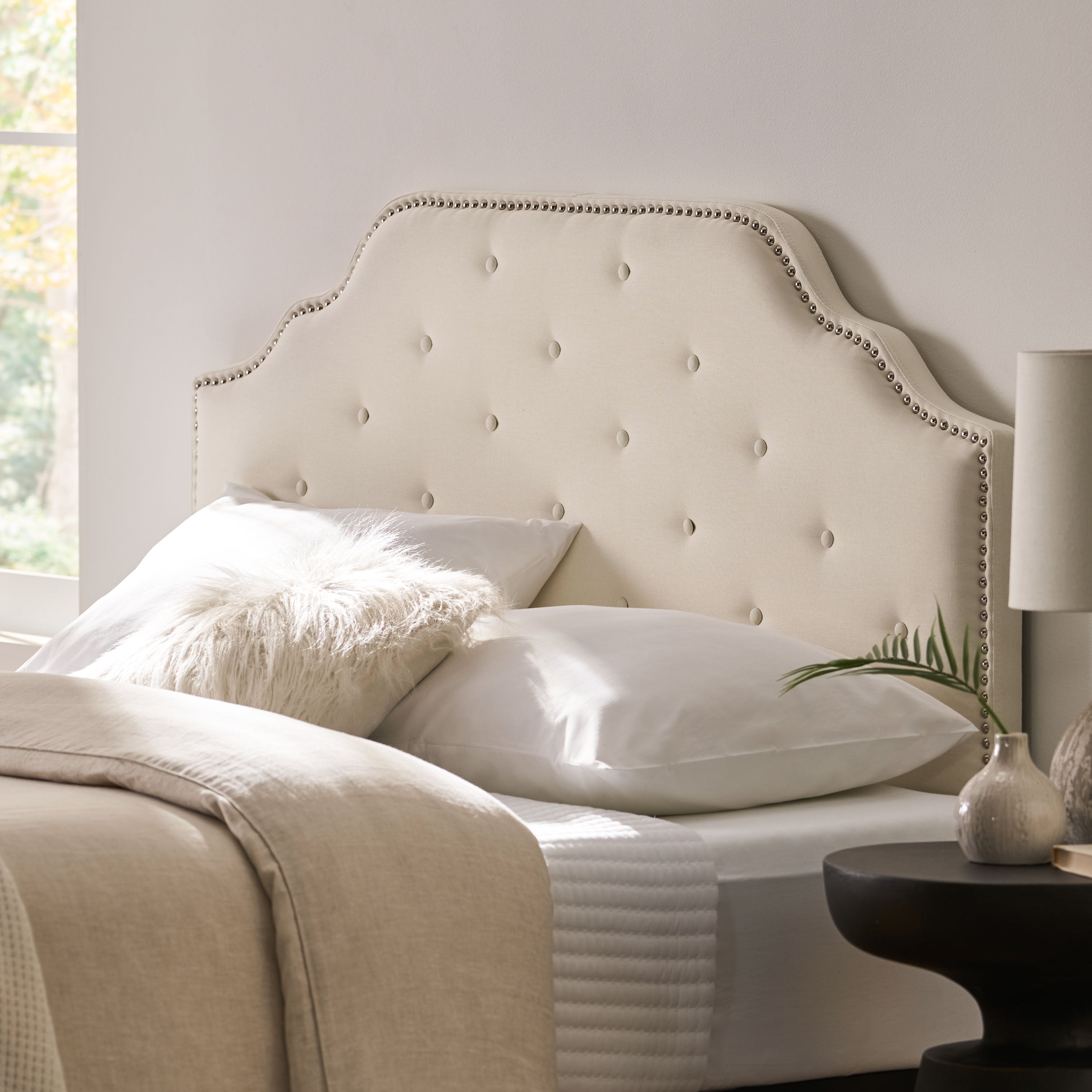 Luella Button Tufted Upholstered Headboard