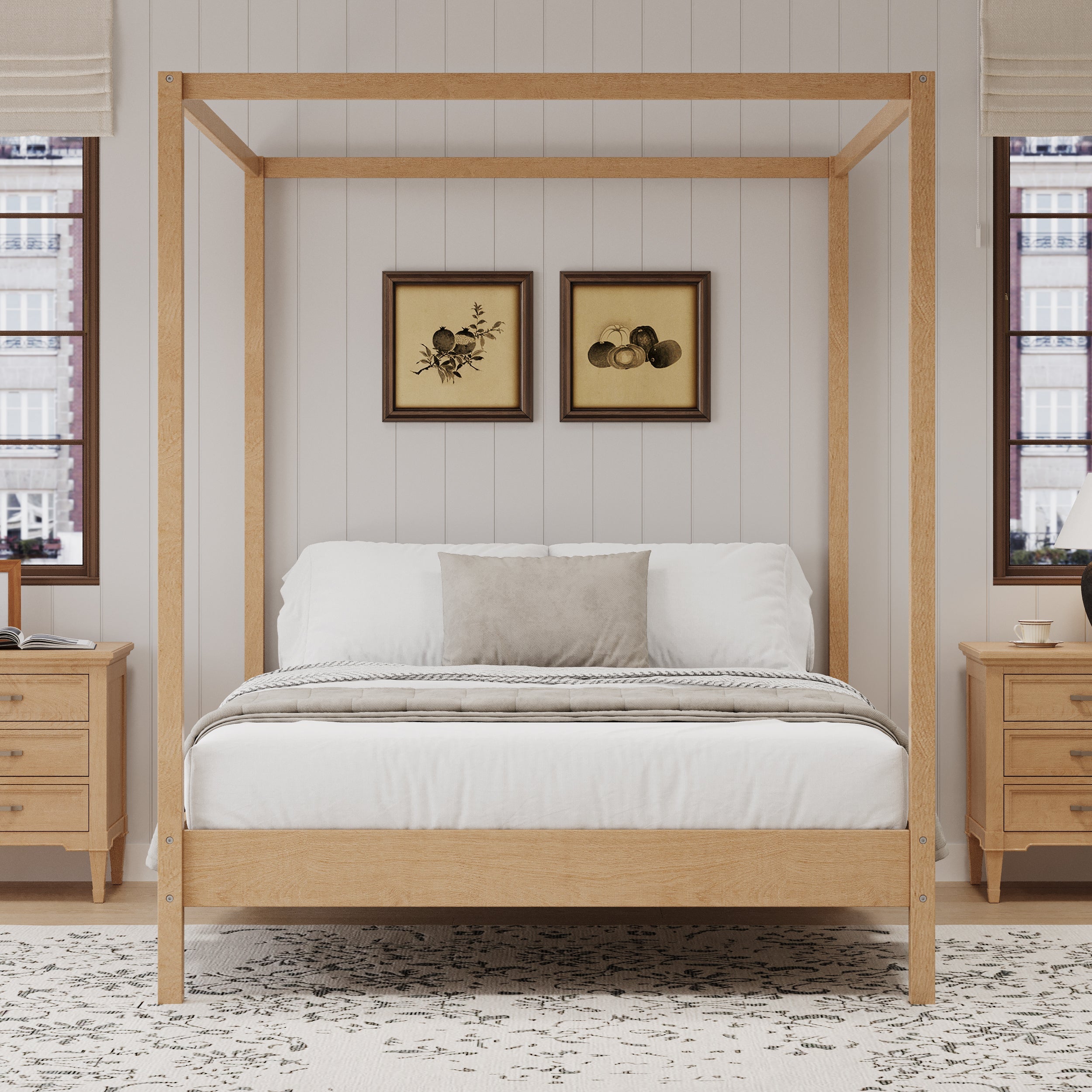 Solid Wood Canopy Bed