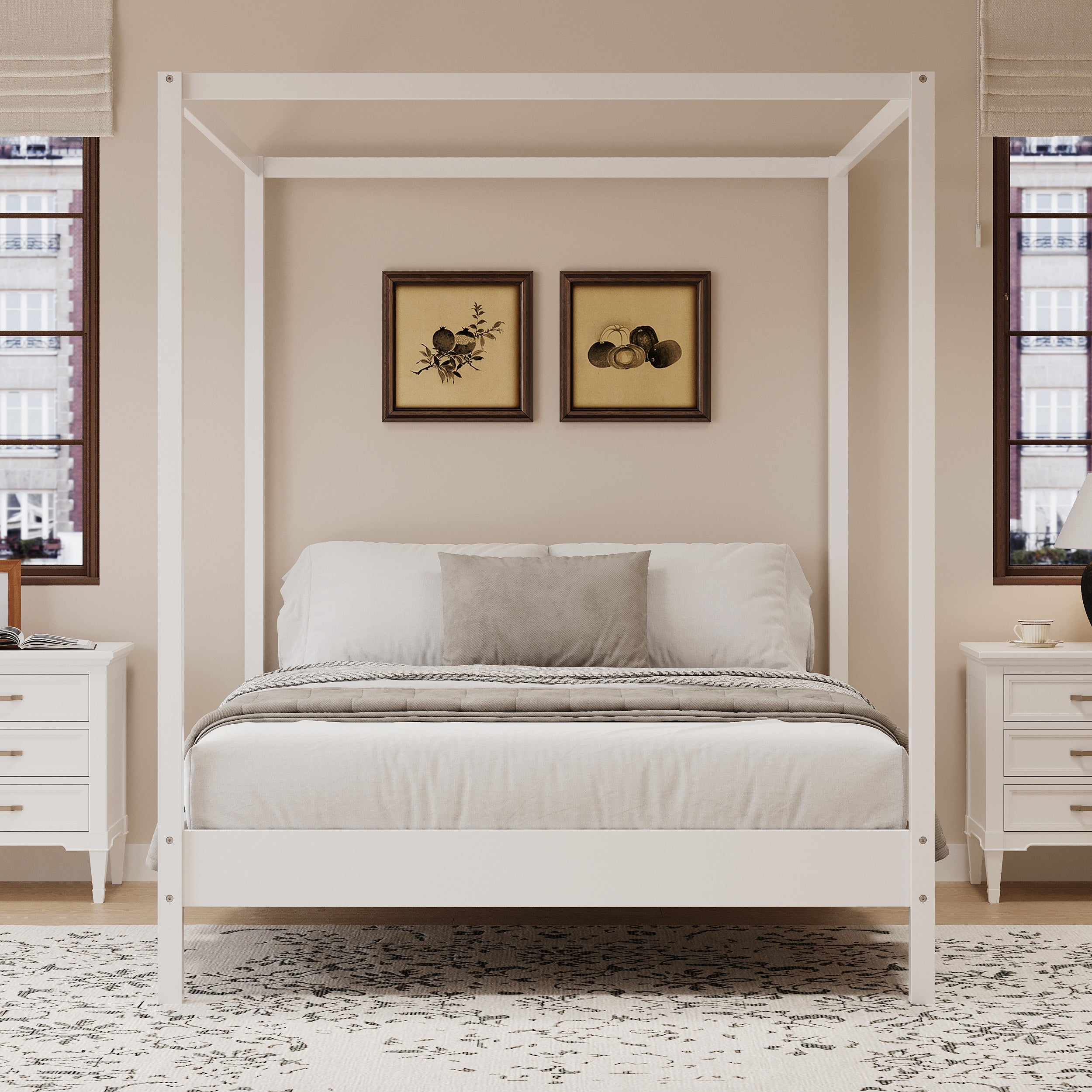 Solid Wood Canopy Bed