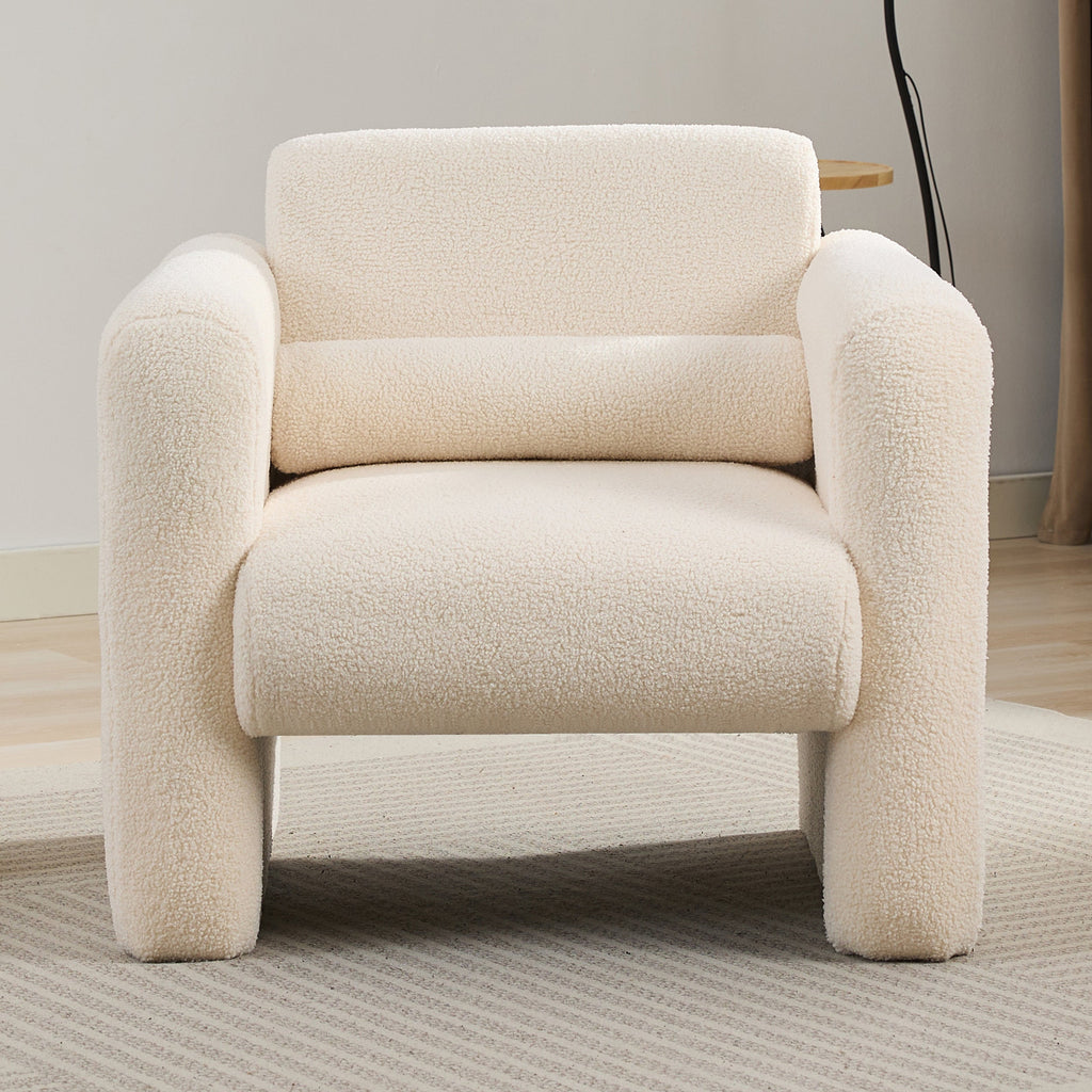 Marlowe Modern Sherpa Upholstered Comfy Reading Accent Chair
