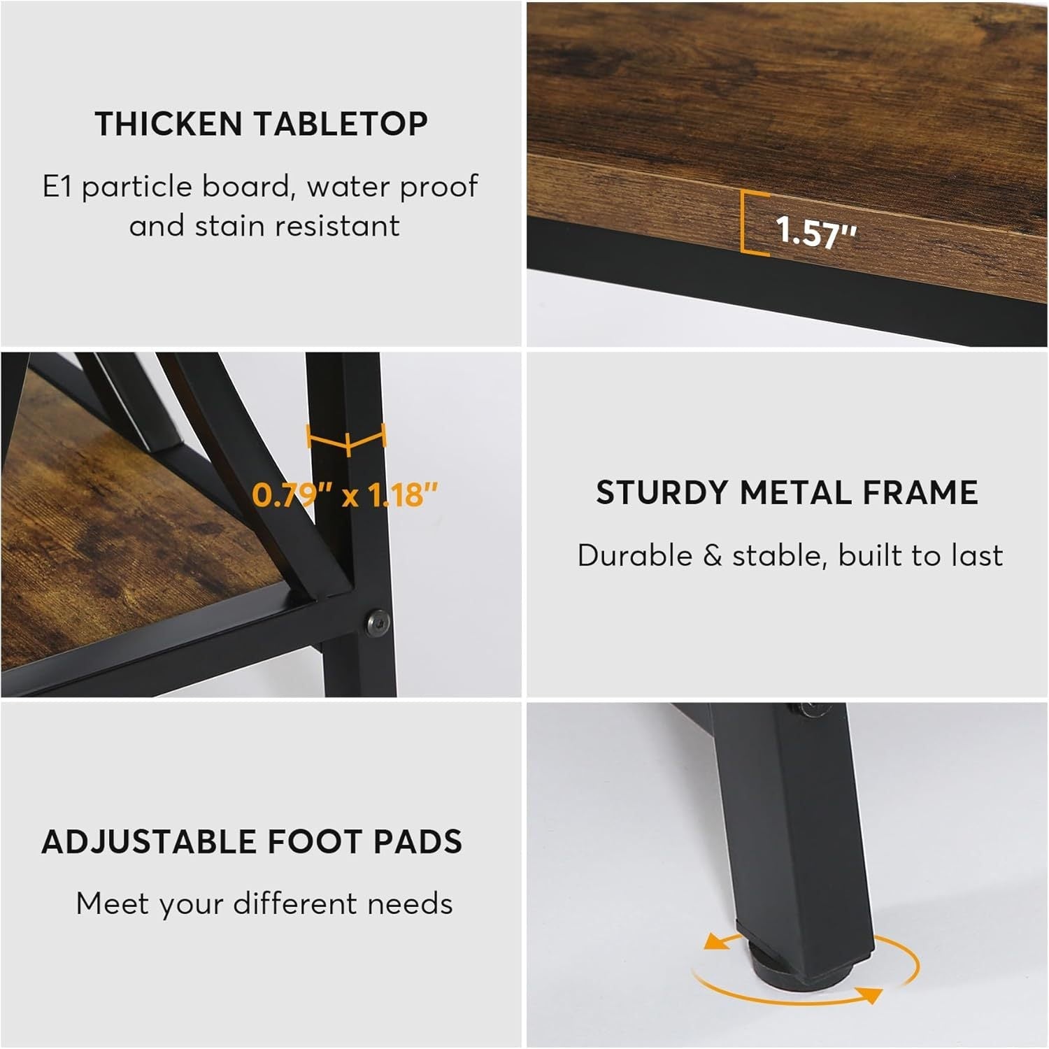 Holliston Industrial Console Tablewith 2-Tier Storage Shelves