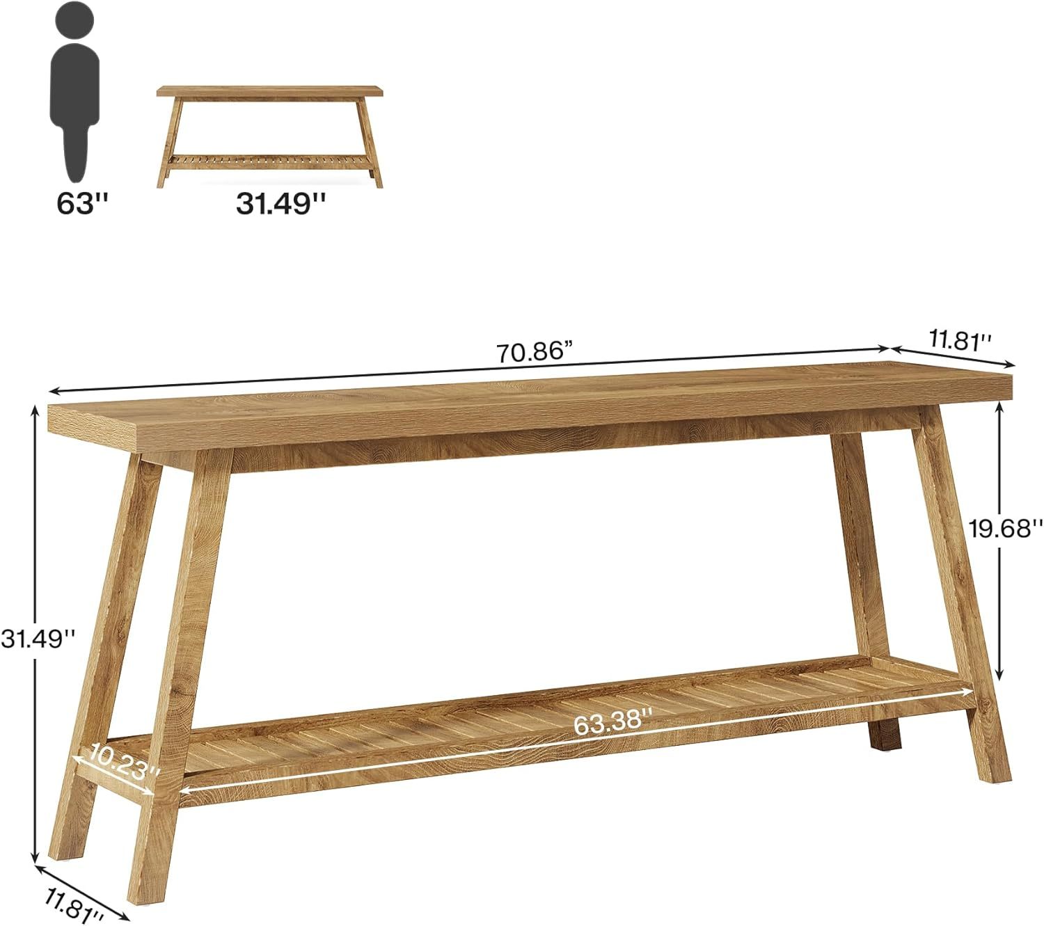 Marleton Solid Wood Modern Farmhouse Console Table