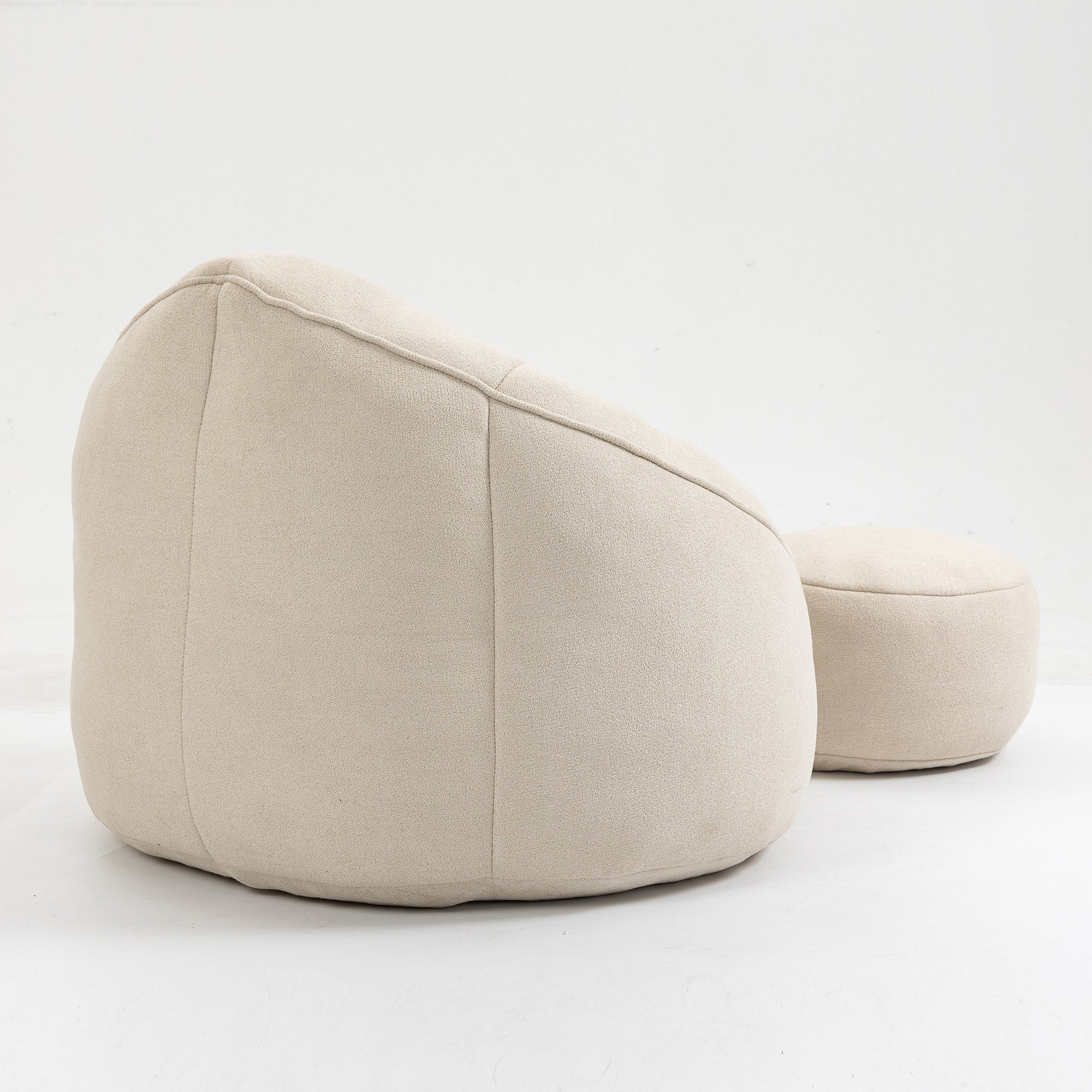 Bean Bag Sofa Chair with High-Pressure Foam and Footrest