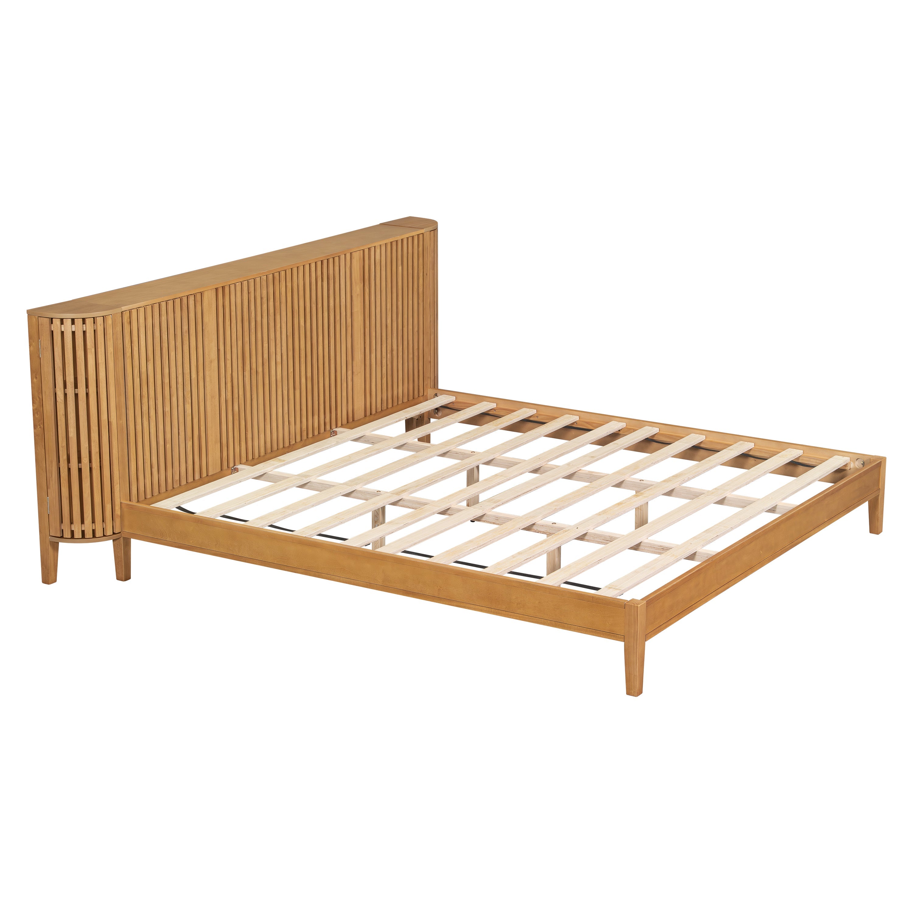 Slat Design Solid Wood Bed
