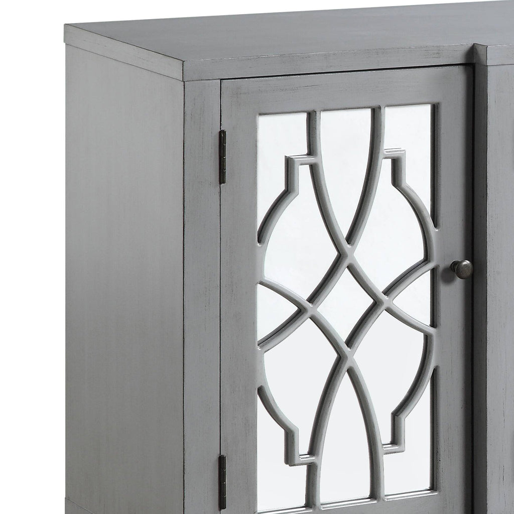 Magdi Antique Gray Finish Console Cabinet