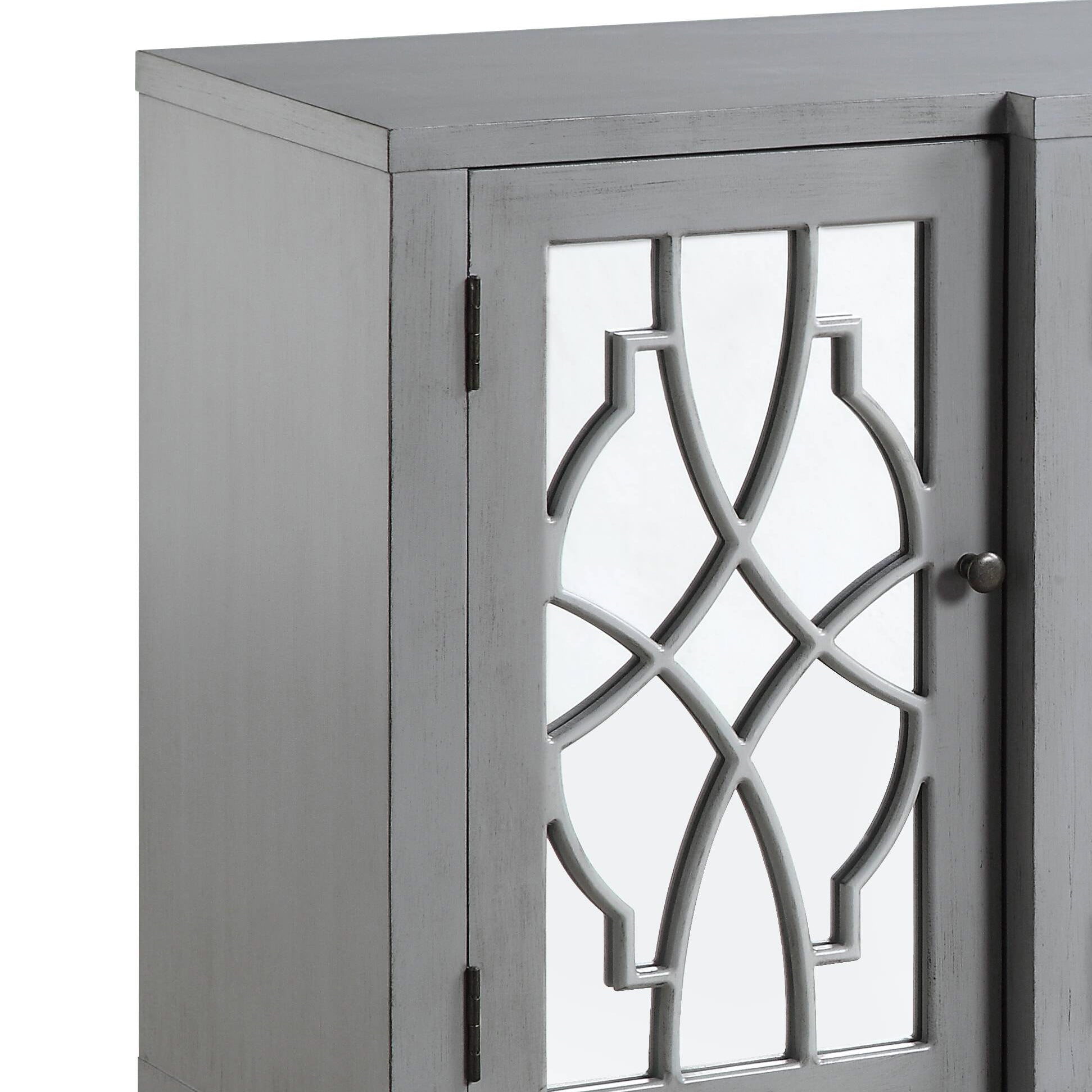 Magdi Antique Gray Finish Console Cabinet