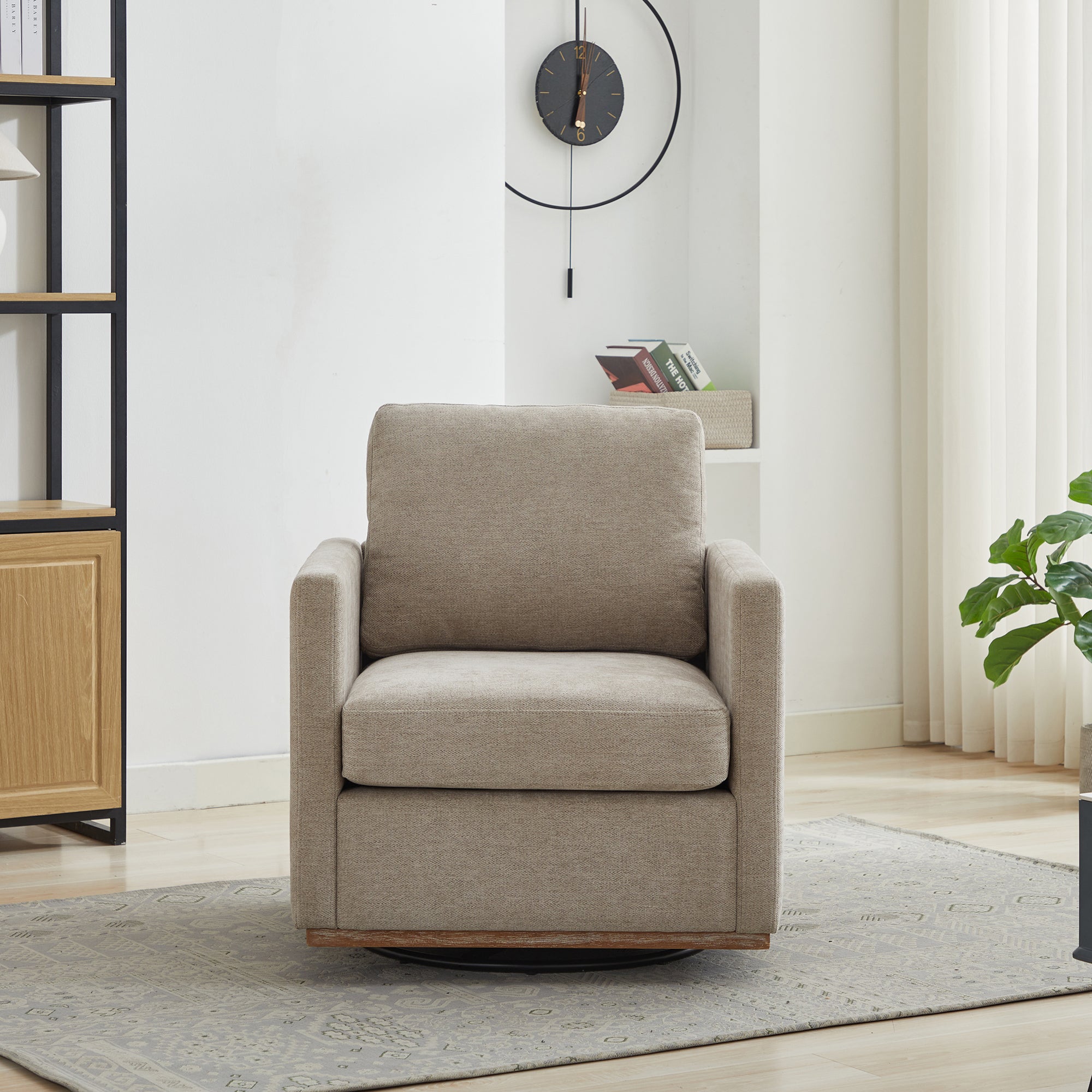 Modern Square Upholstered Swivel Accent Chair