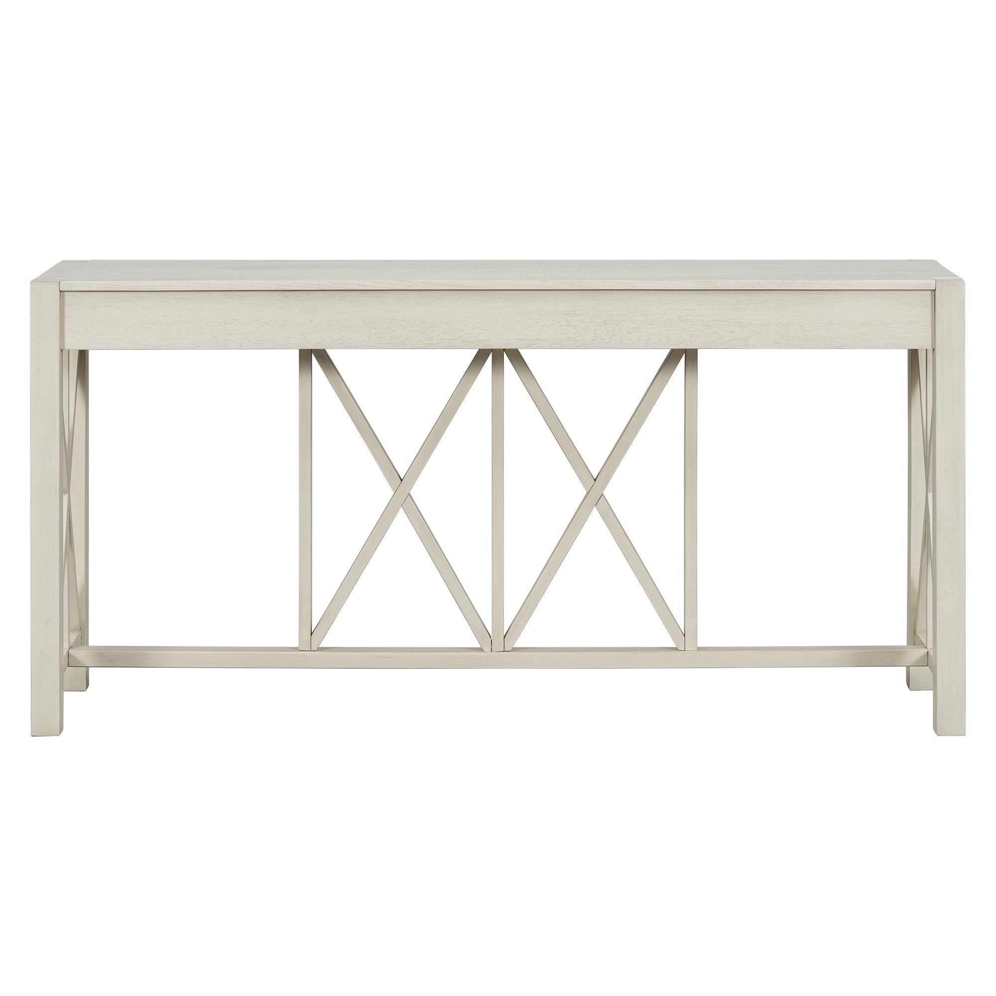 Modern Crisscross Design Entryway Table with Open Bottom Storage