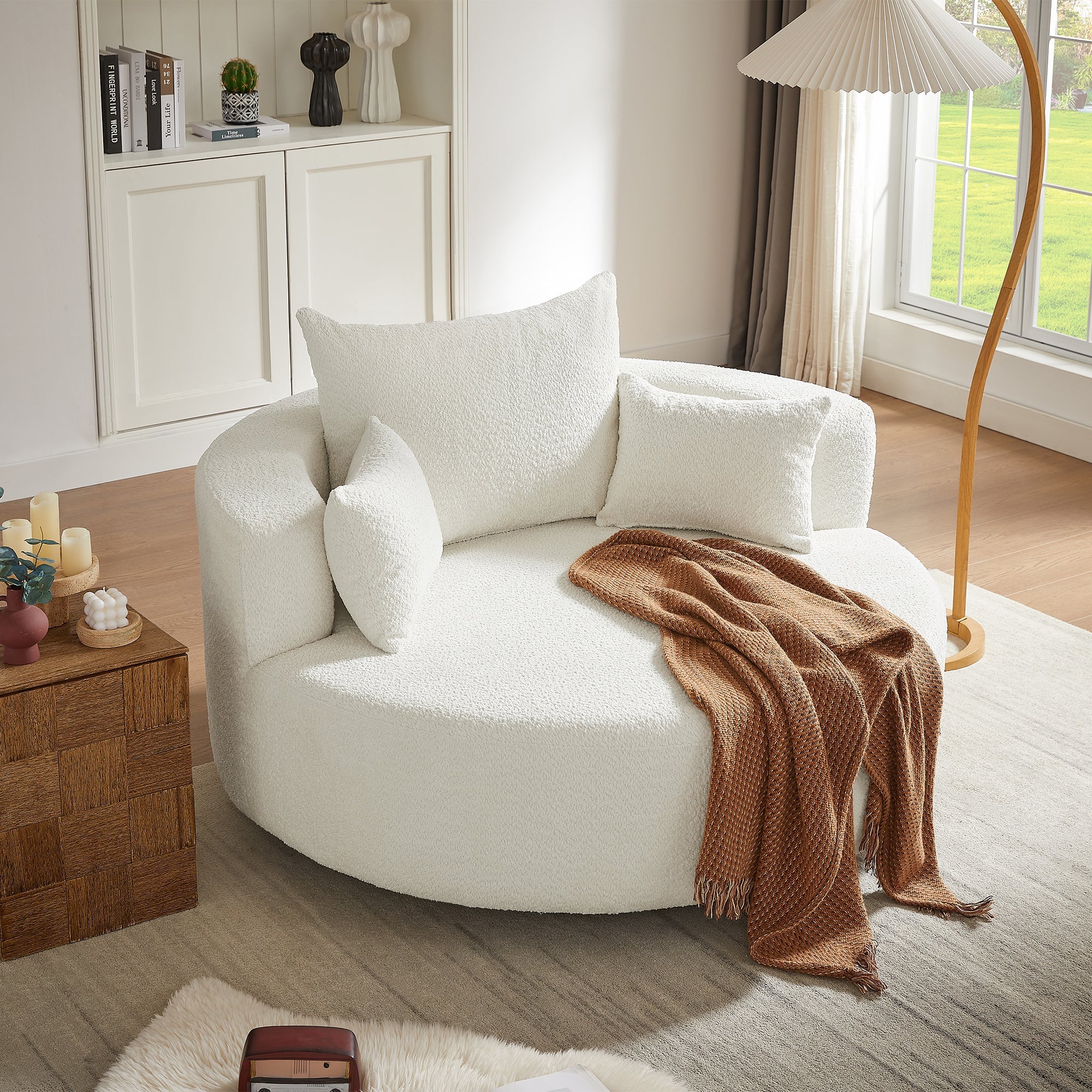 Crossley Oversized Swivel Barrel Accent Chair