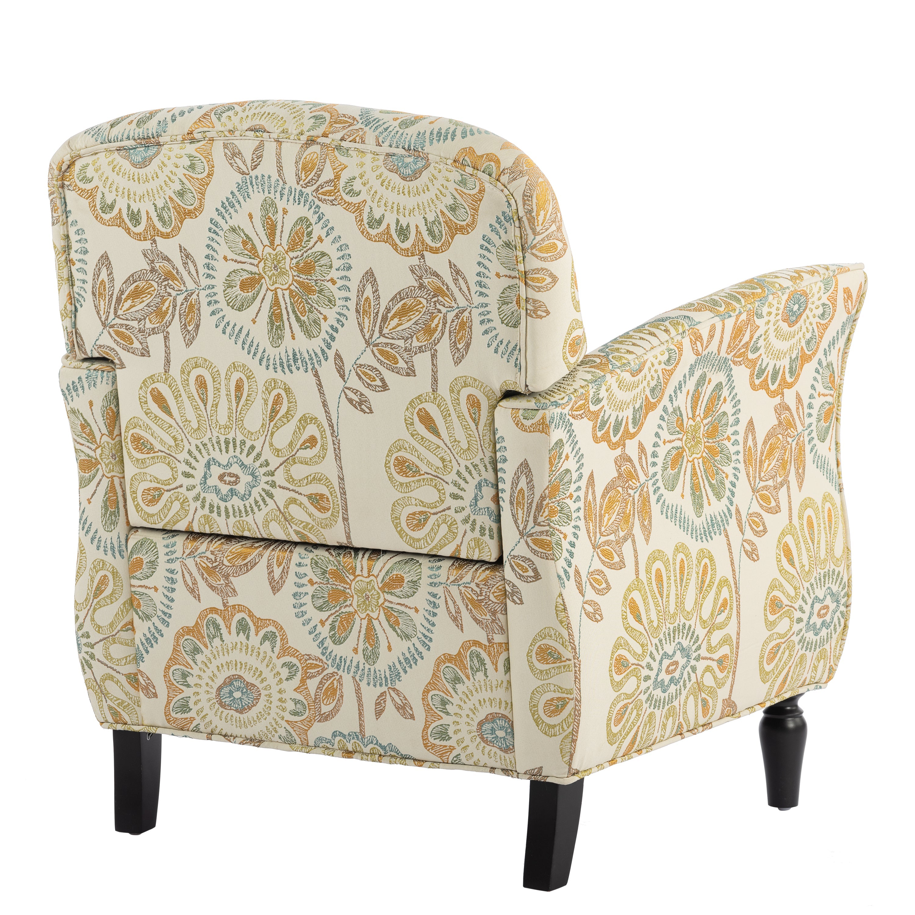 Golden Floral Accent Arm Chair