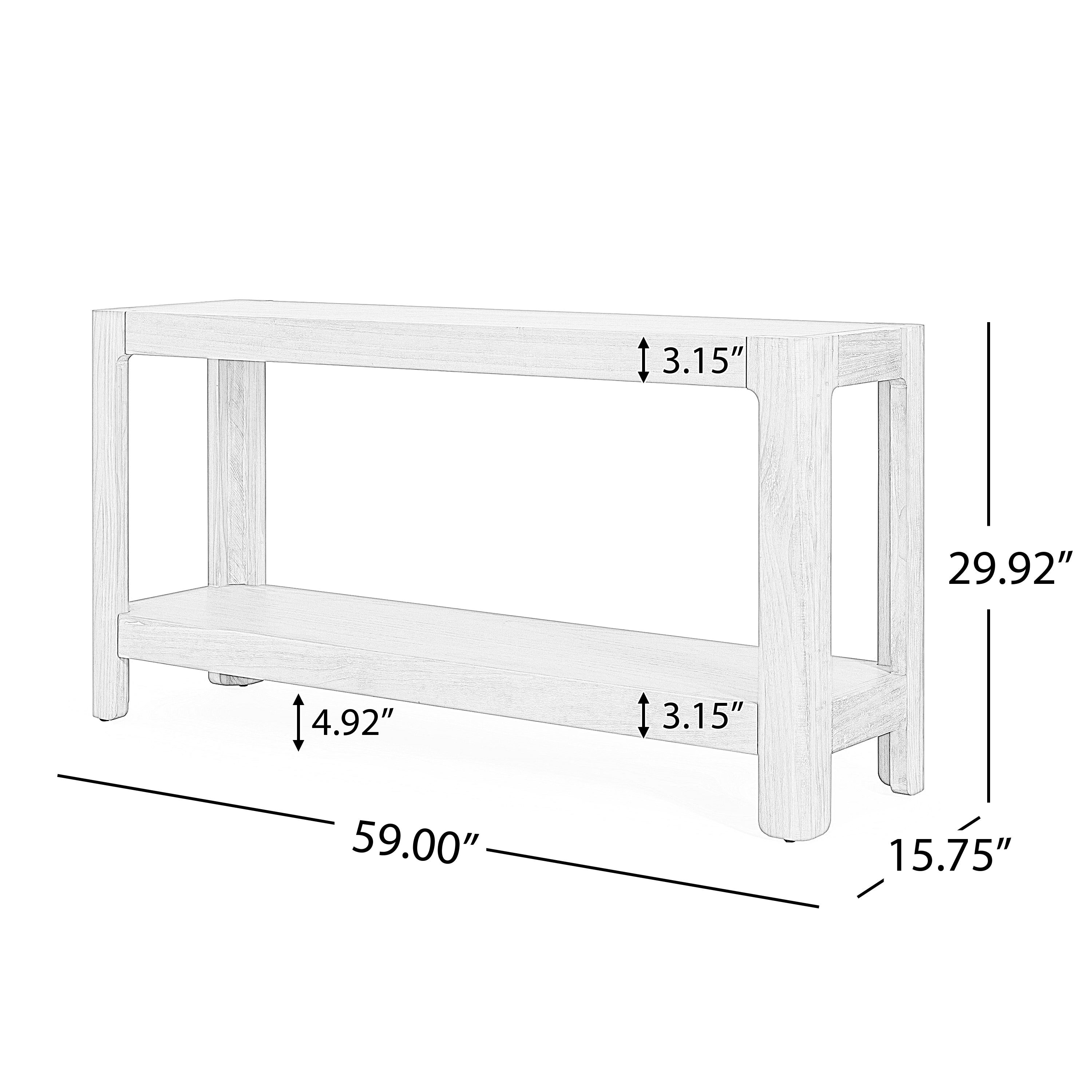 Modern Farmhouse Minimalist Rounded Console Table