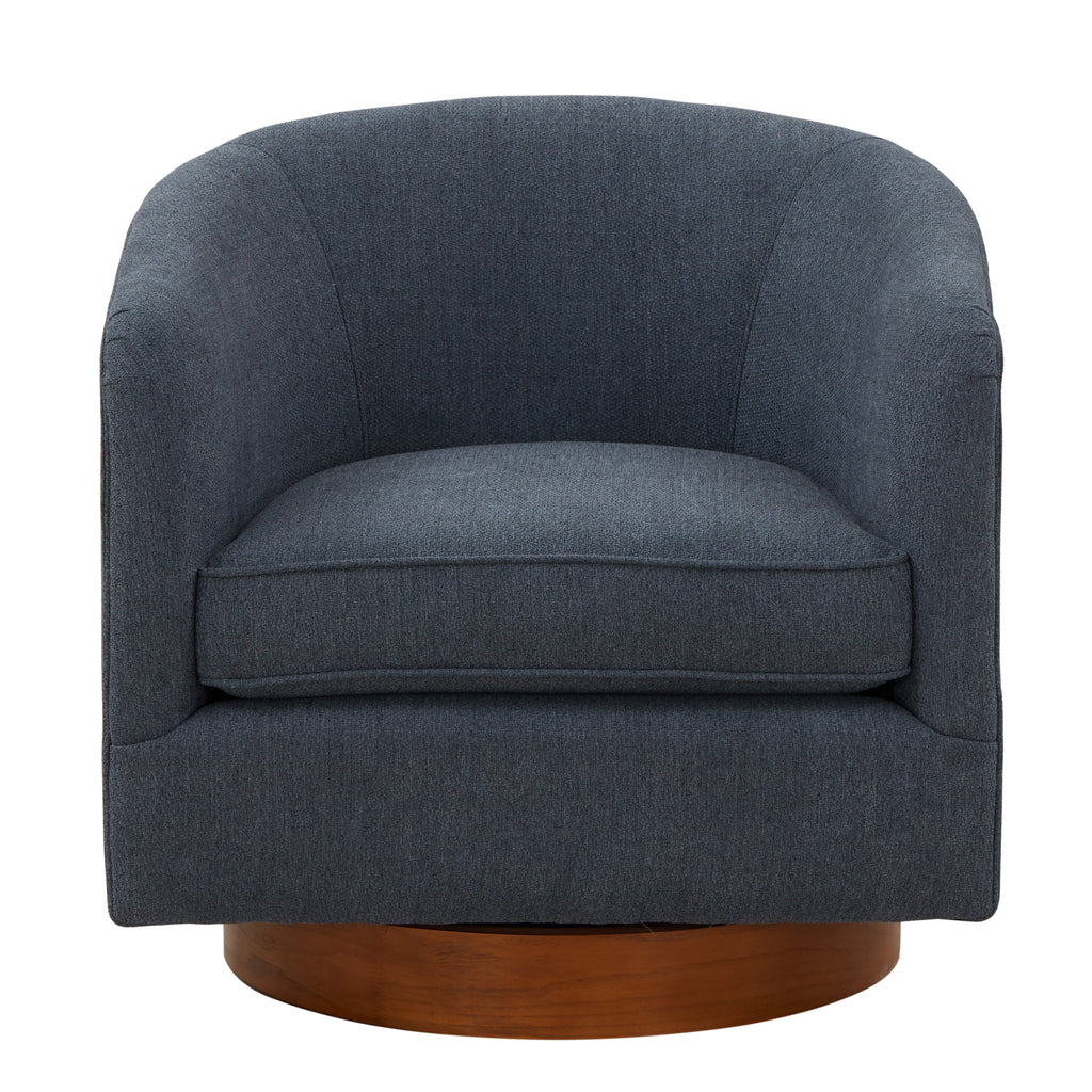 Miramar Wood Base Swivel Club Accent Chair