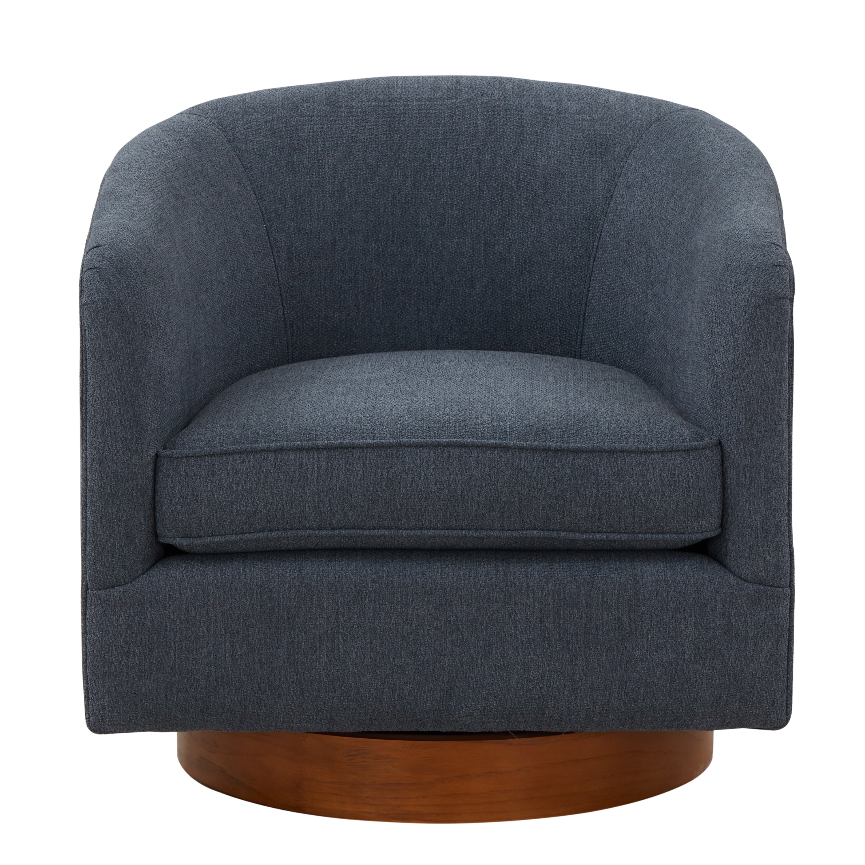 Miramar Wood Base Swivel Club Accent Chair