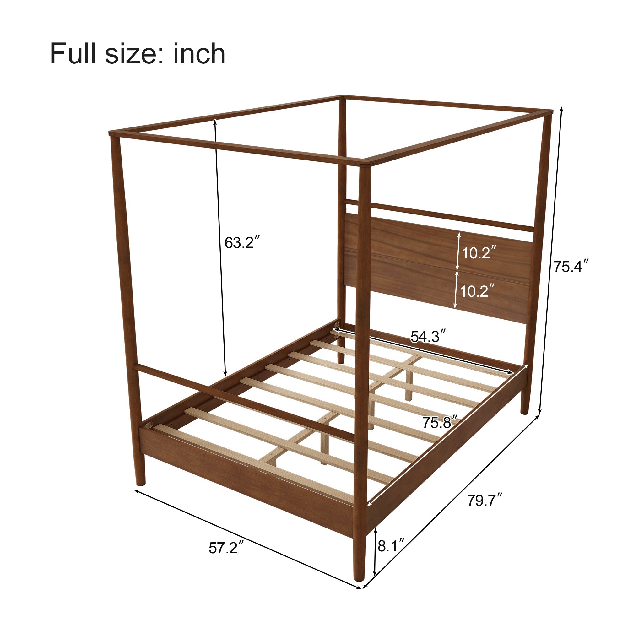 Solid Wood Canopy Bed