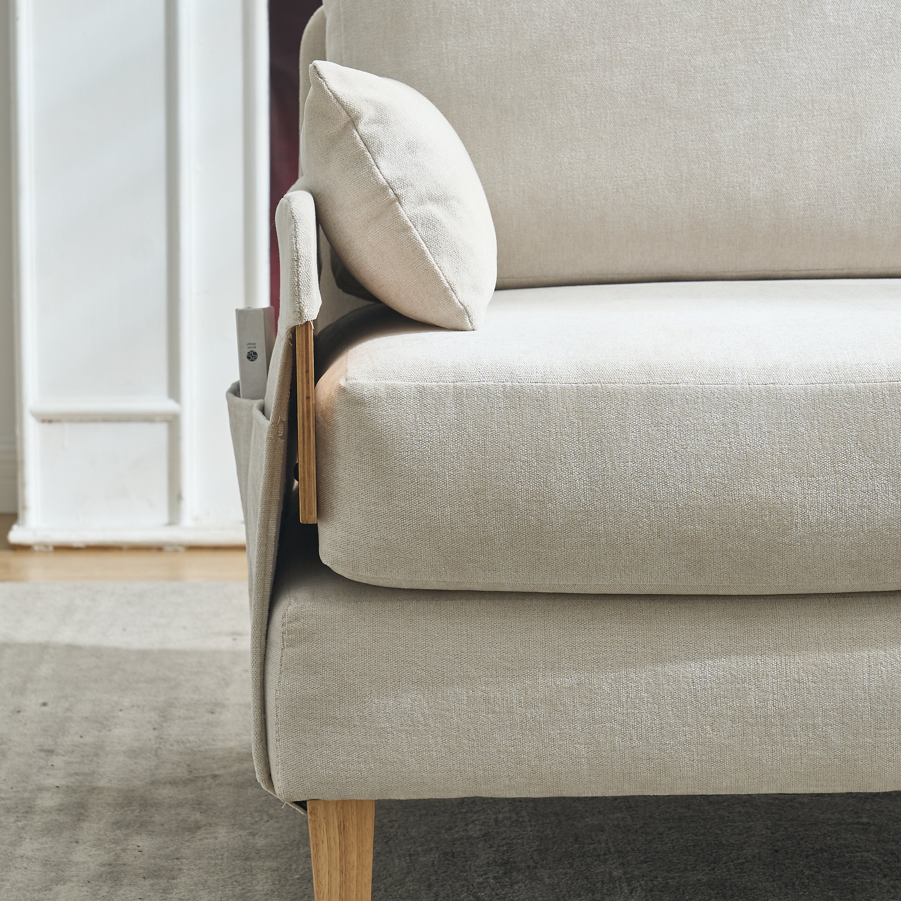 Mid-Century Modern Chenille Foldable Sofa Bed Recliner
