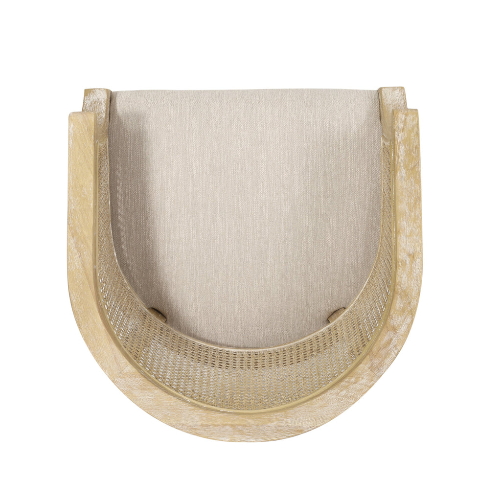 Accent Chair Rubber Wood Beige Natural