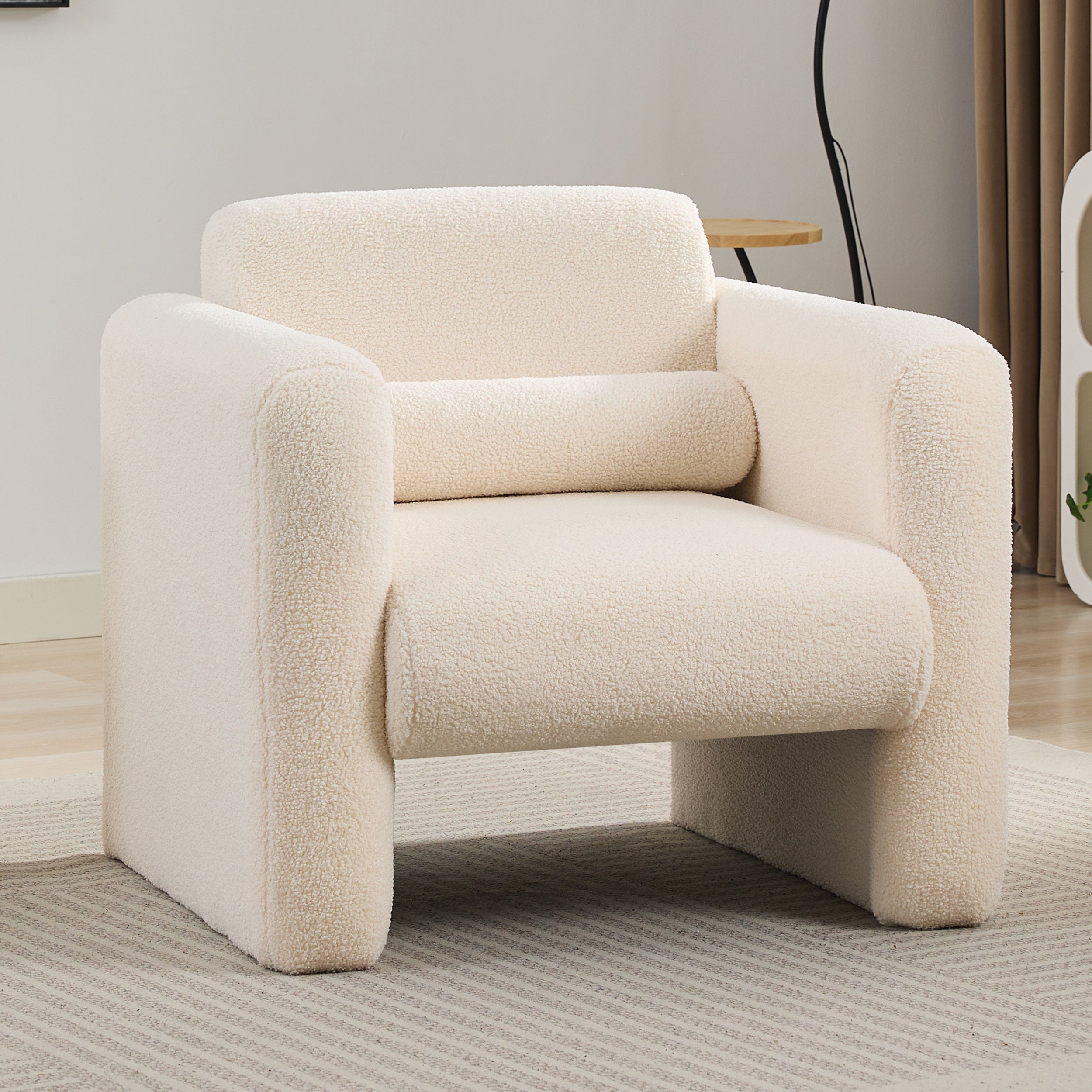 Marlowe Modern Sherpa Upholstered Comfy Reading Accent Chair