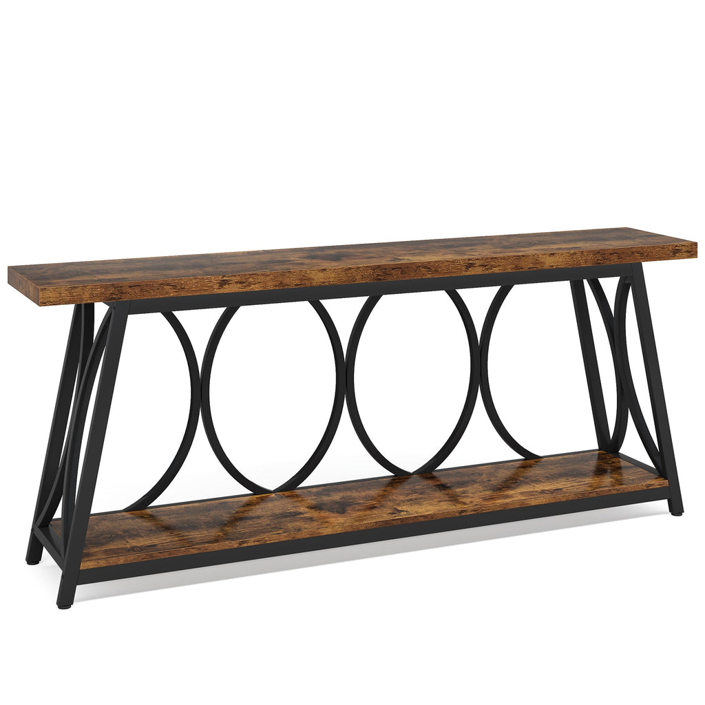 Holliston Industrial Console Tablewith 2-Tier Storage Shelves