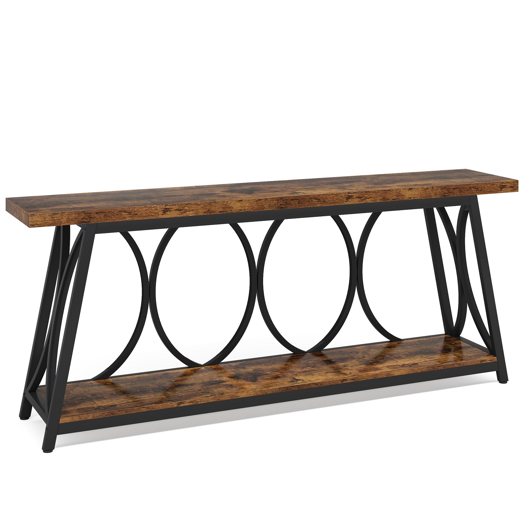 Holliston Industrial Console Tablewith 2-Tier Storage Shelves