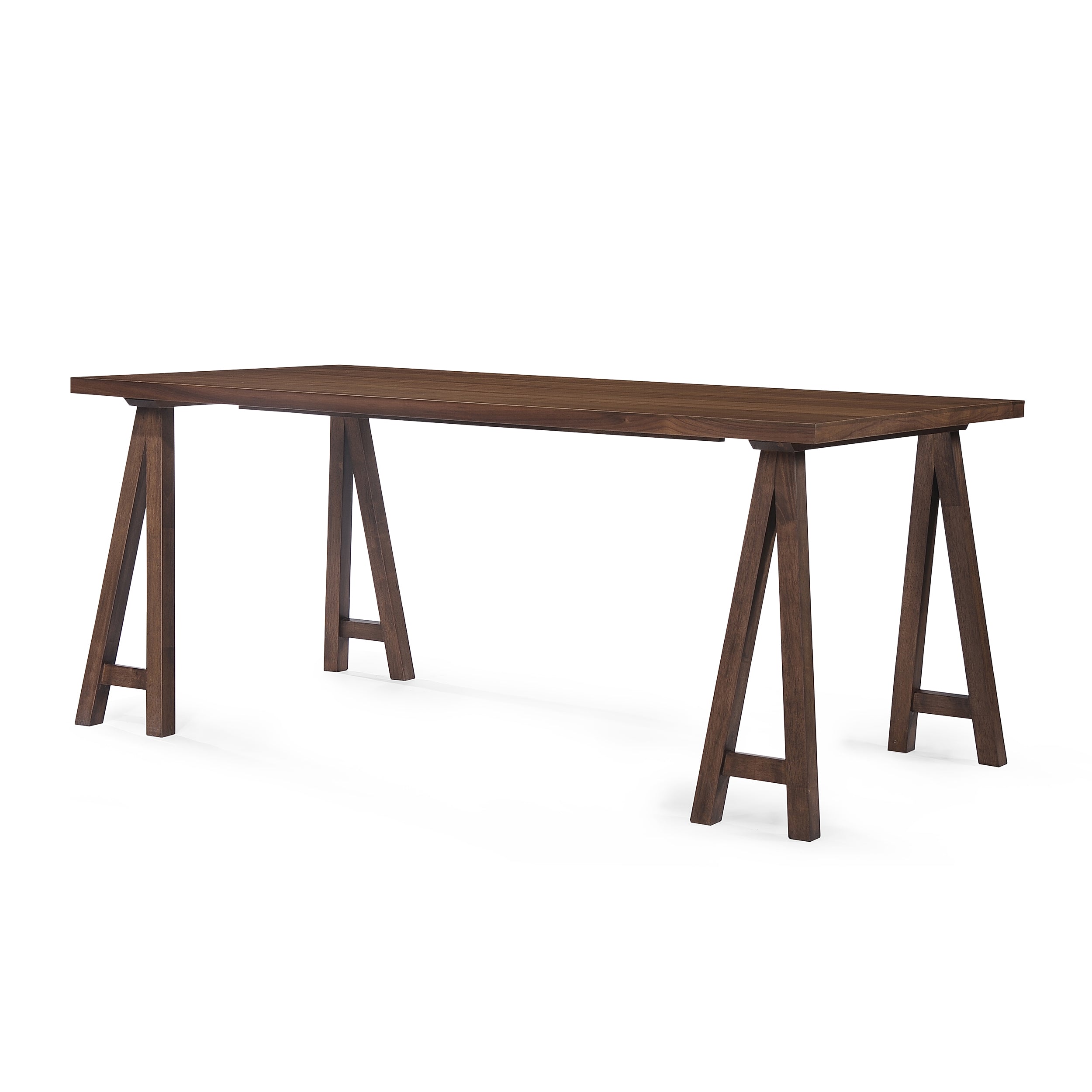Solid Wood Sawhorse Dining Table