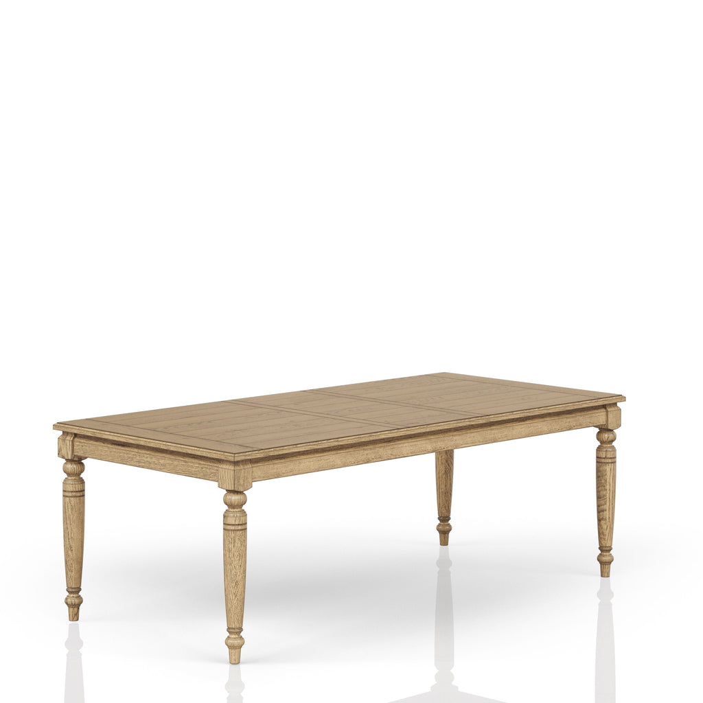 Fordham Turned Leg Wood Extendable Dining Table with Leaf