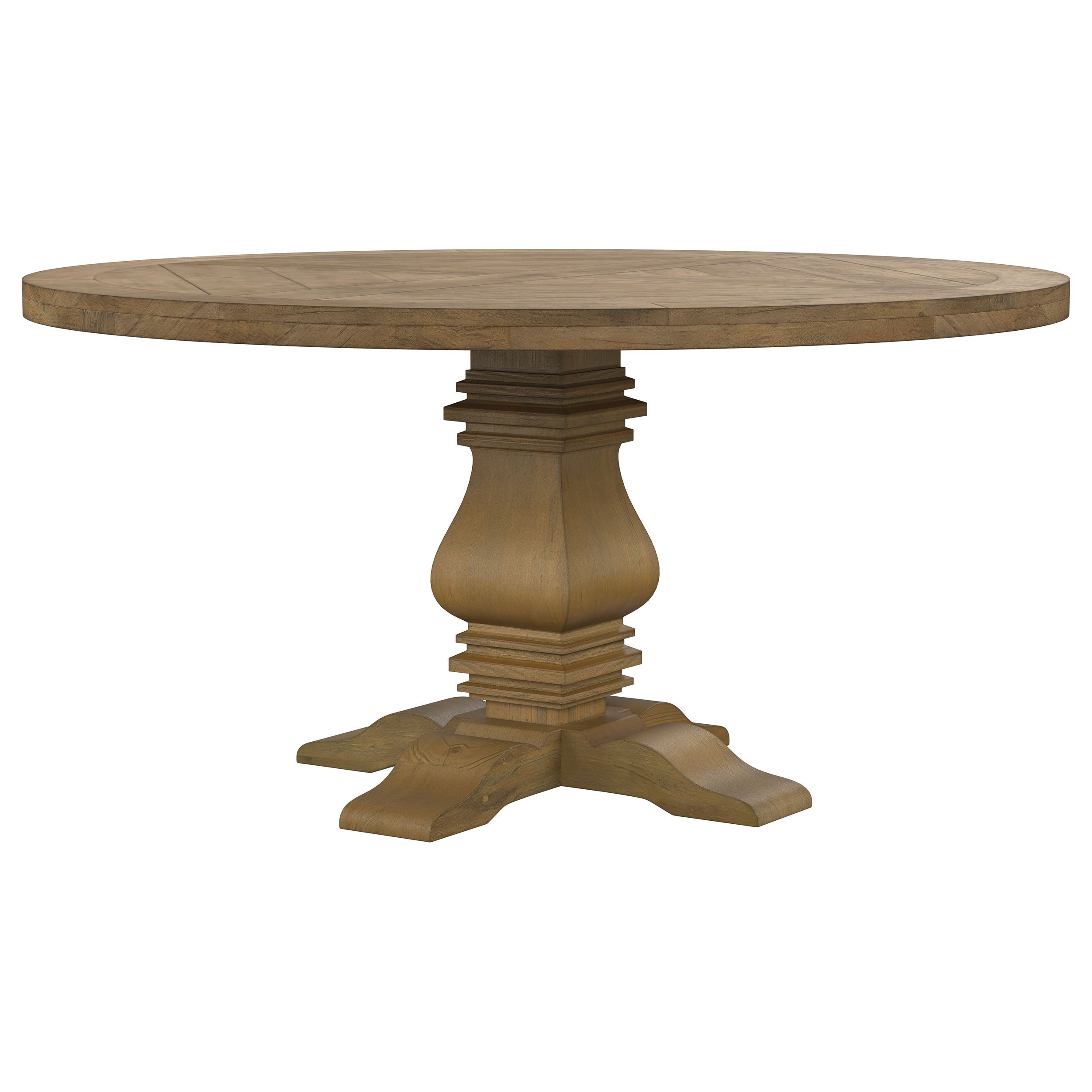 Rhea Rustic Honey Round Wood Dining Table