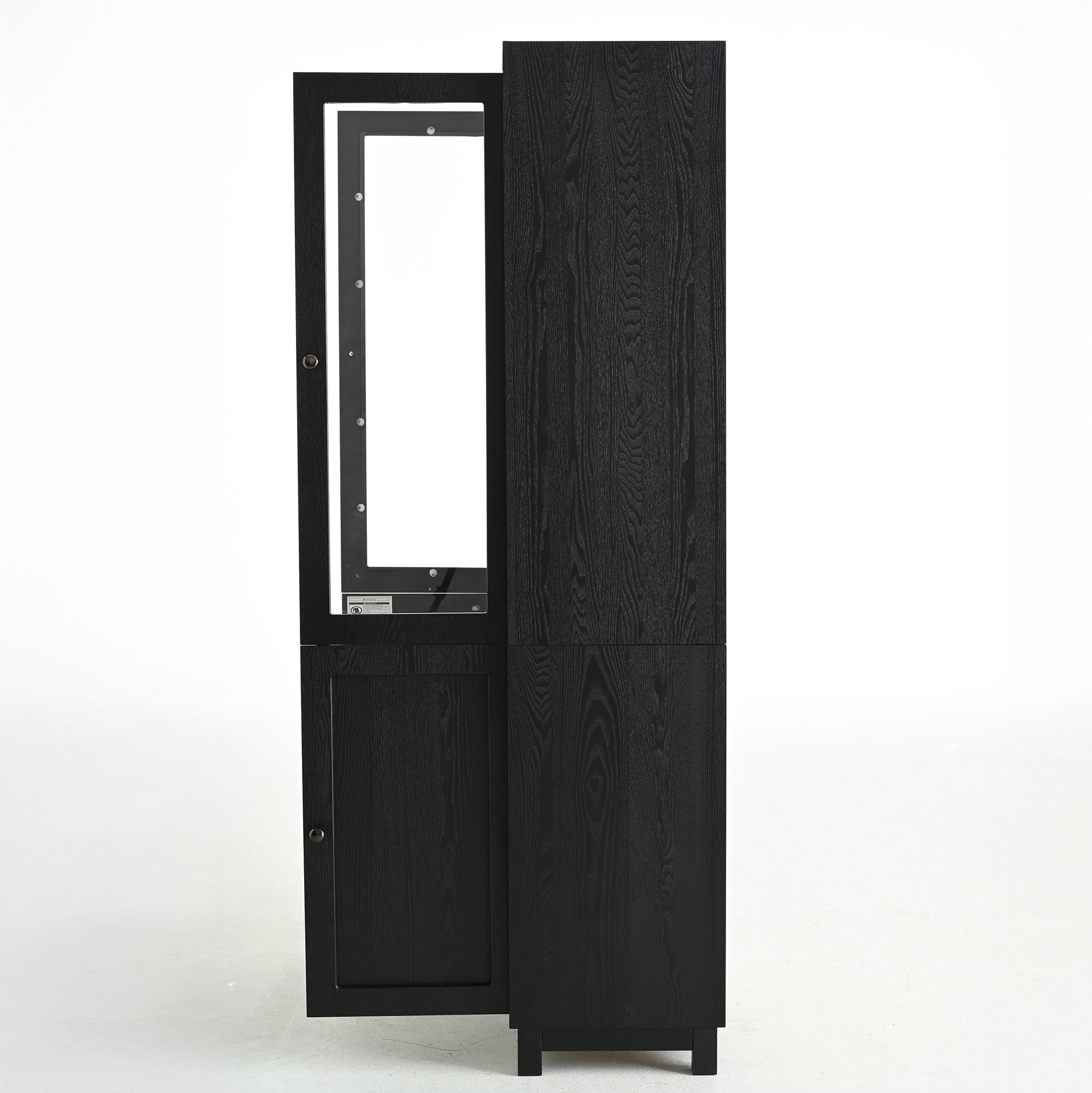 Mid-Century Modern Style Tall Display Cabinet with Glass Doors