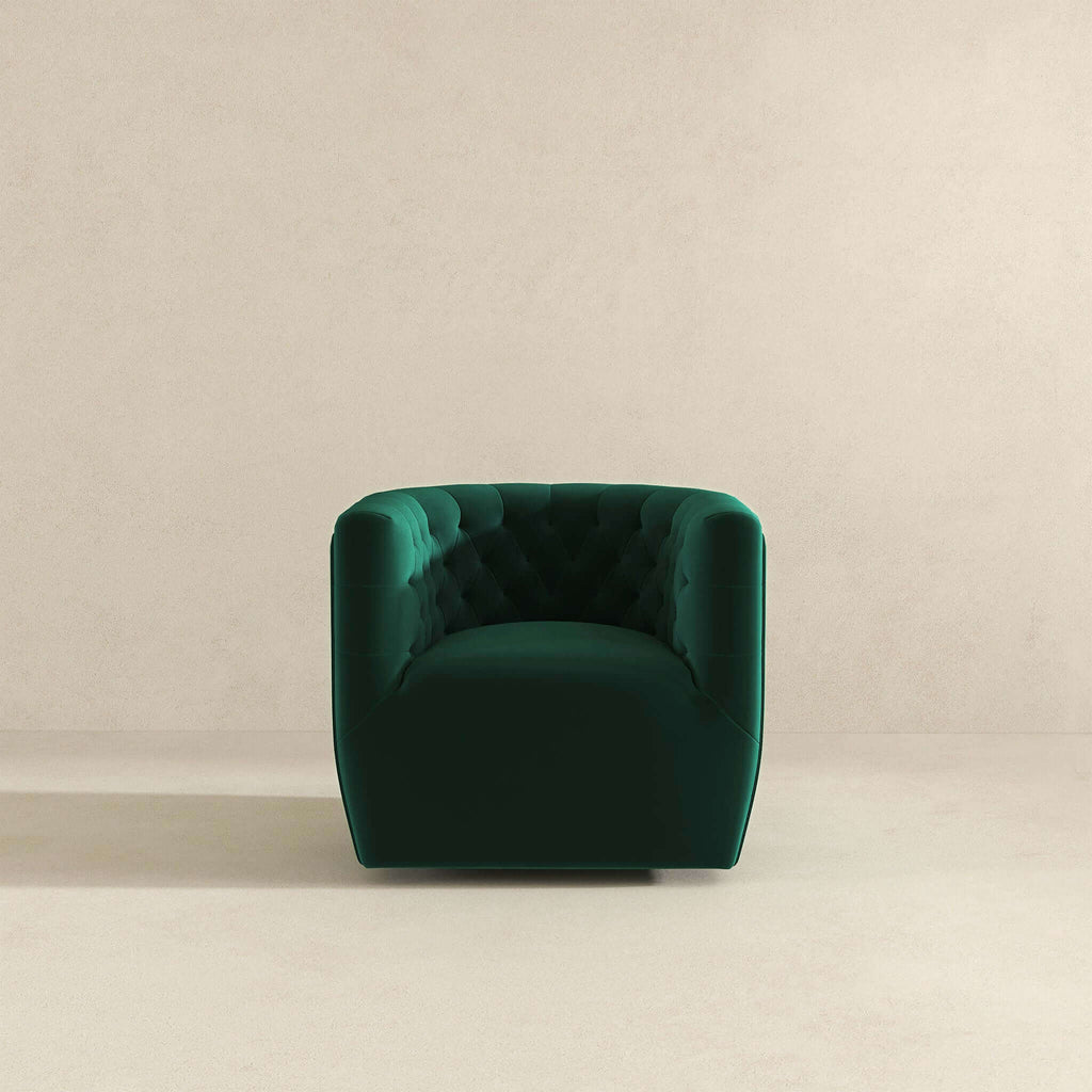 Delaney Velvet Swivel Club Chair