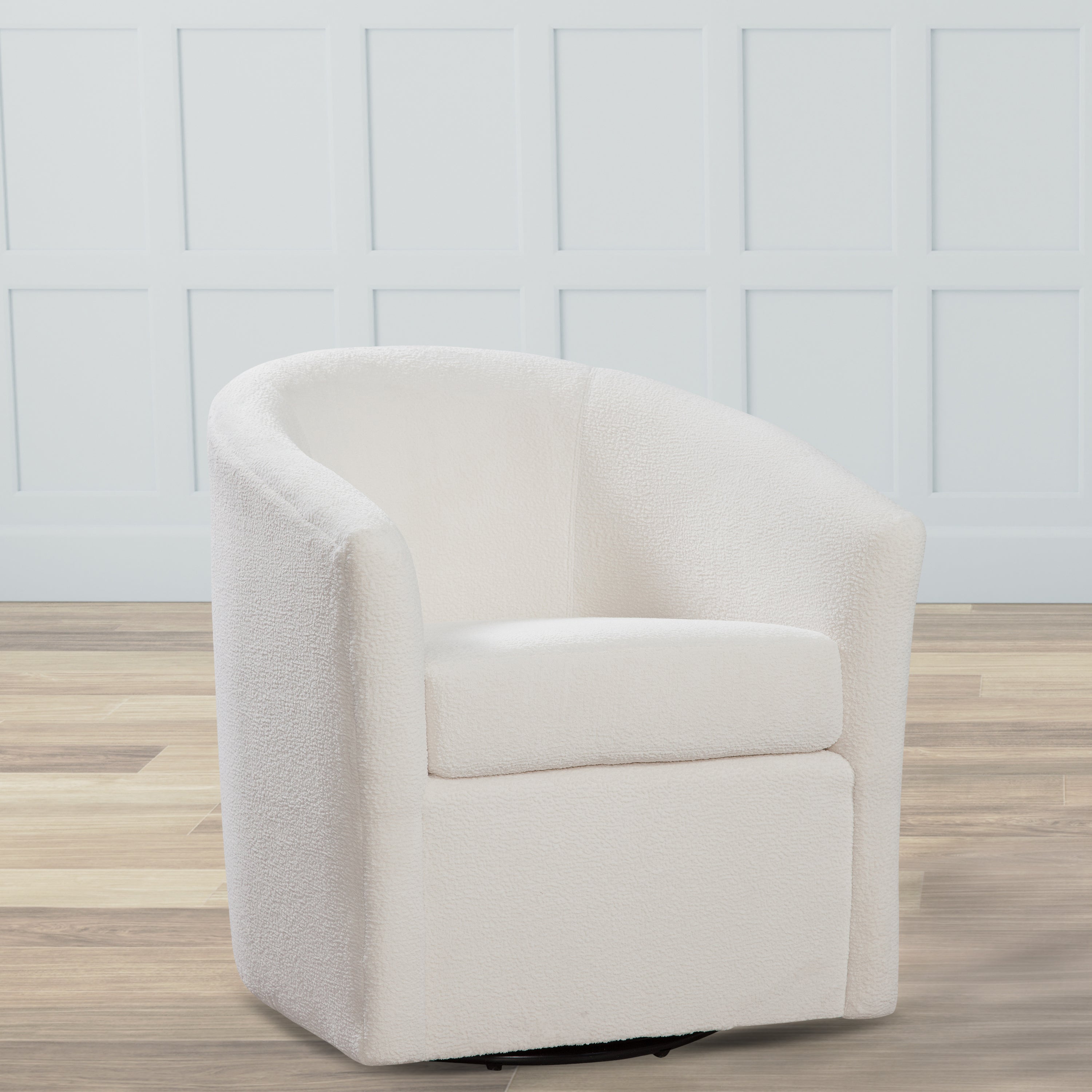 Oaklynn Barrel Style Swivel Accent Chair with Performance Fabric