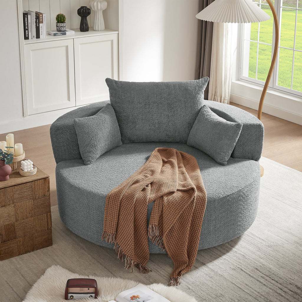 Crossley Oversized Swivel Barrel Accent Chair