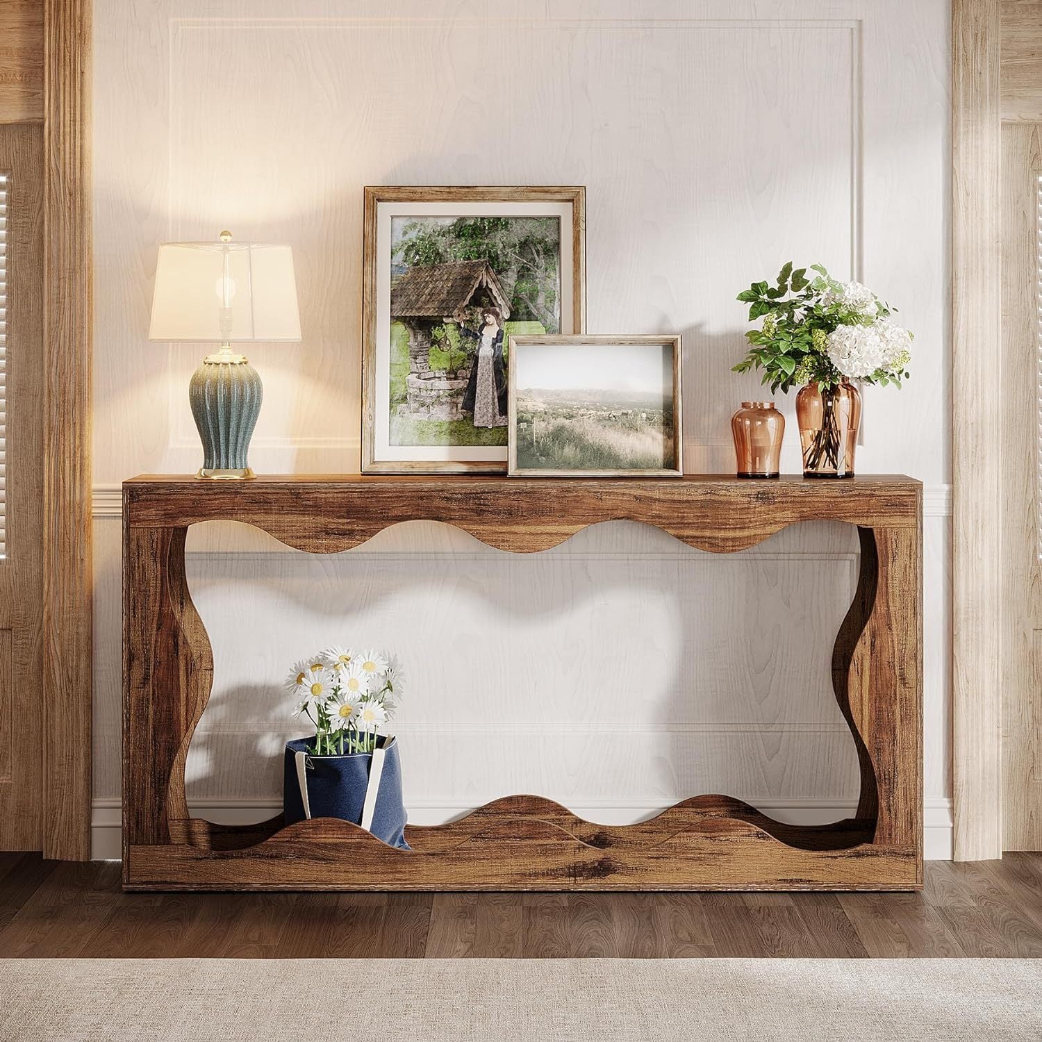 Winslow Scalloped Console Table with Storage