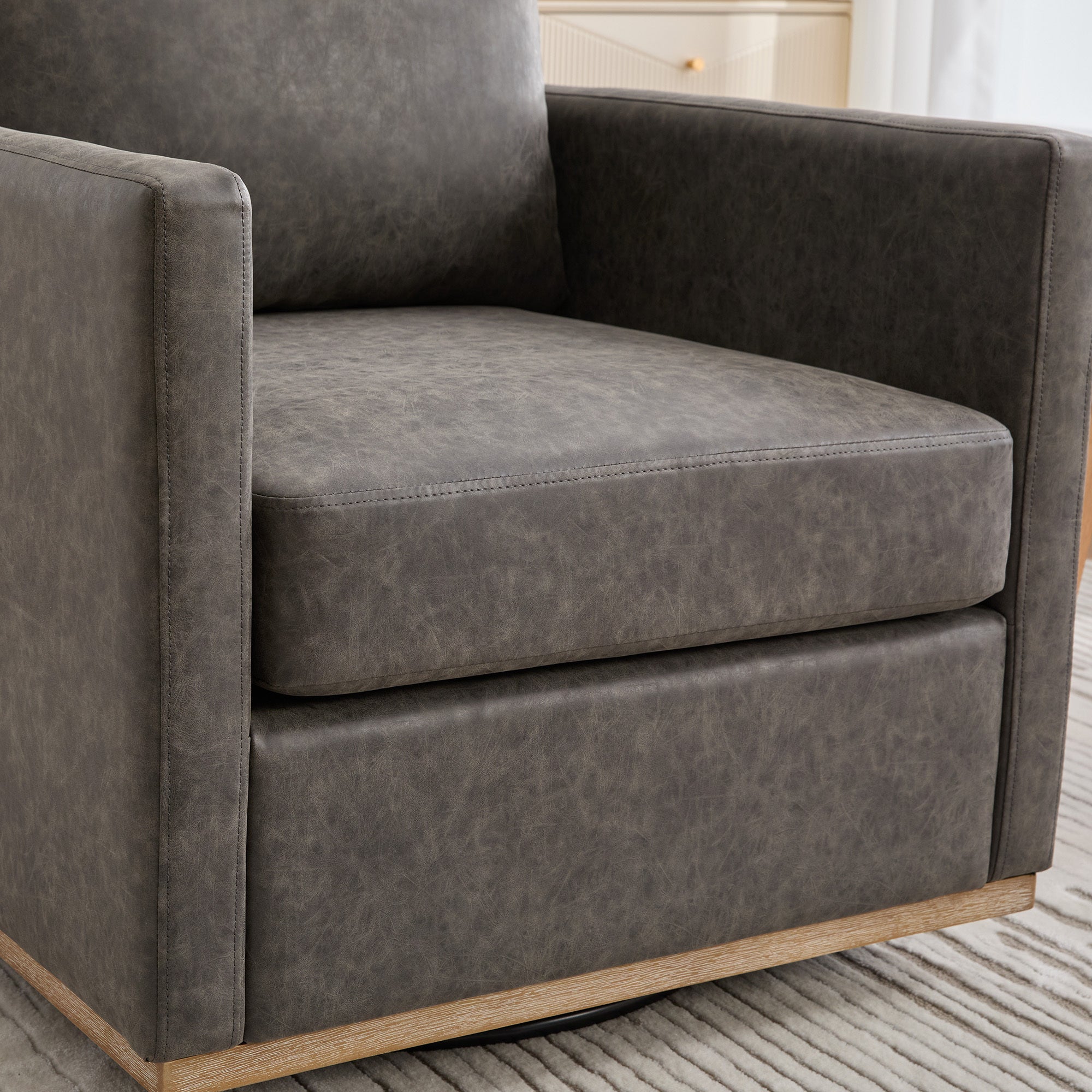 Thornfield Upholstered Square Swivel Accent Chair