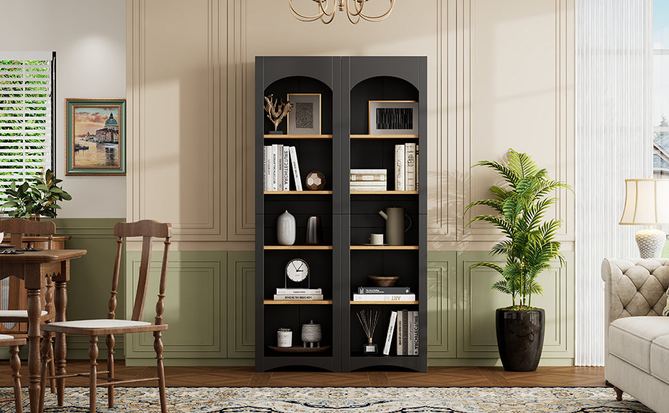 Farmhouse Two-Tone Storage Cabinet with Adjustable Shelves