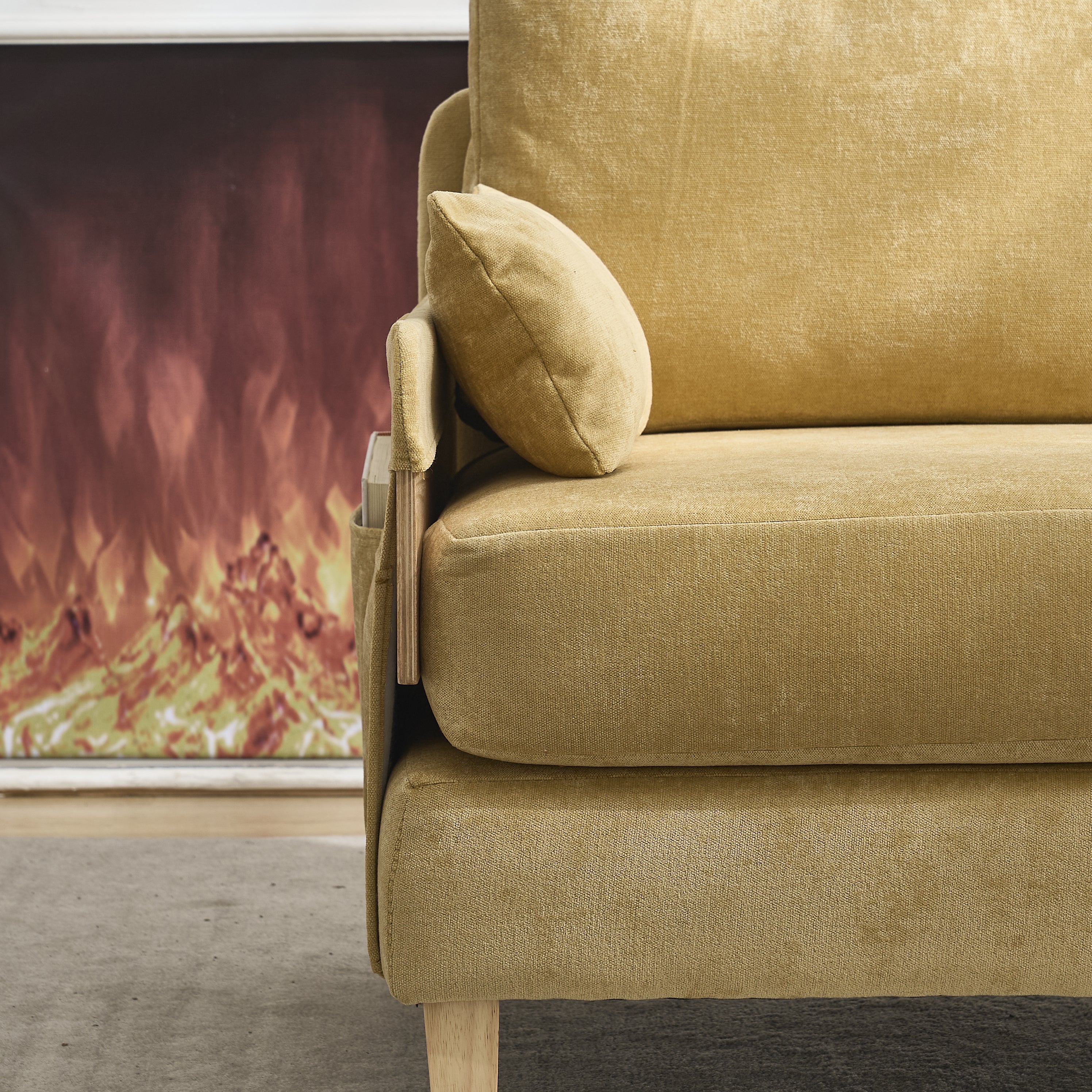 Mid-Century Modern Chenille Foldable Sofa Bed Recliner