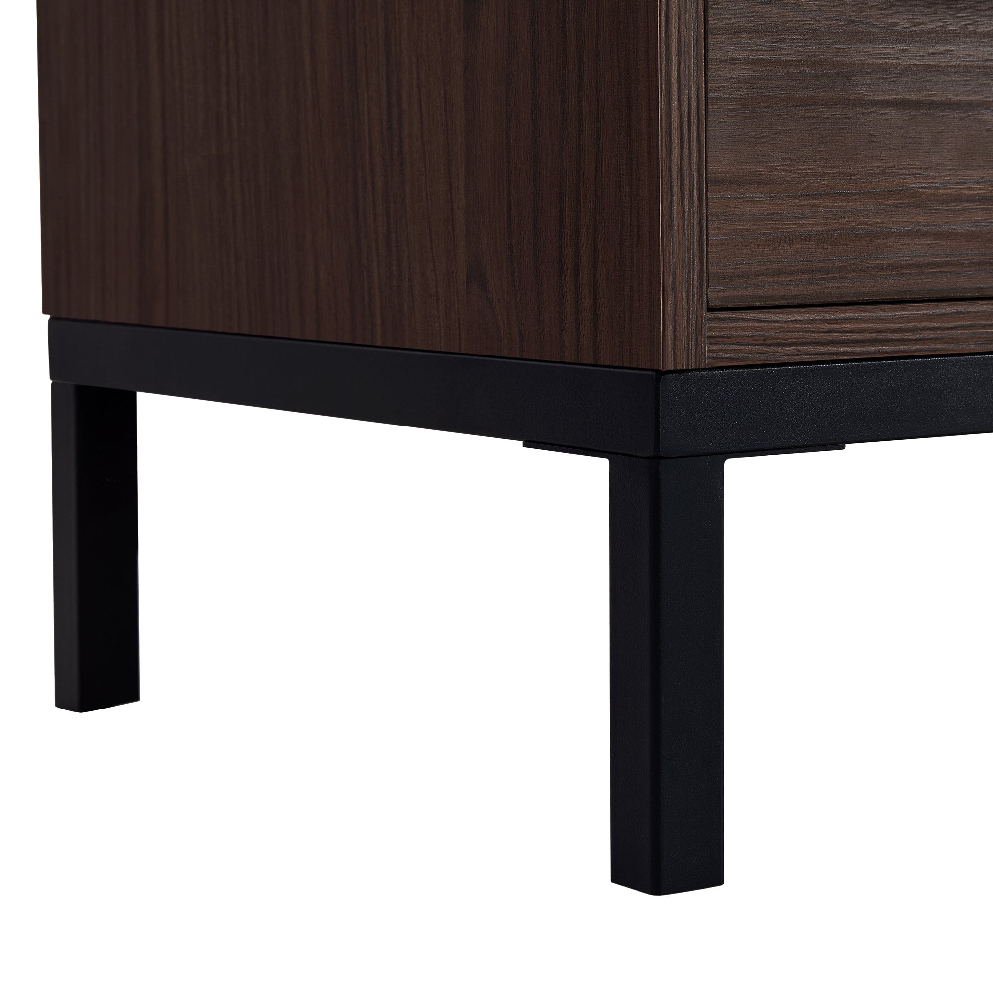 Wide Farmhouse Storage Cabinet with 4-Tier Adjustable Glass Shelves