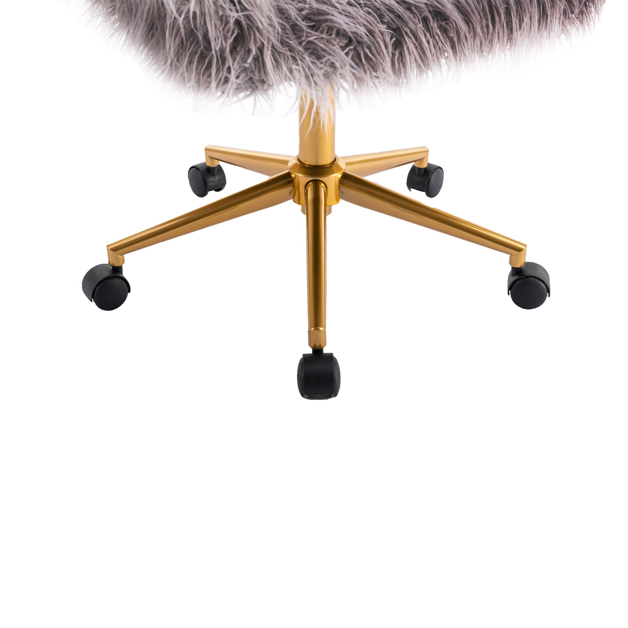 Faux Fur Office Chair with Gold Base