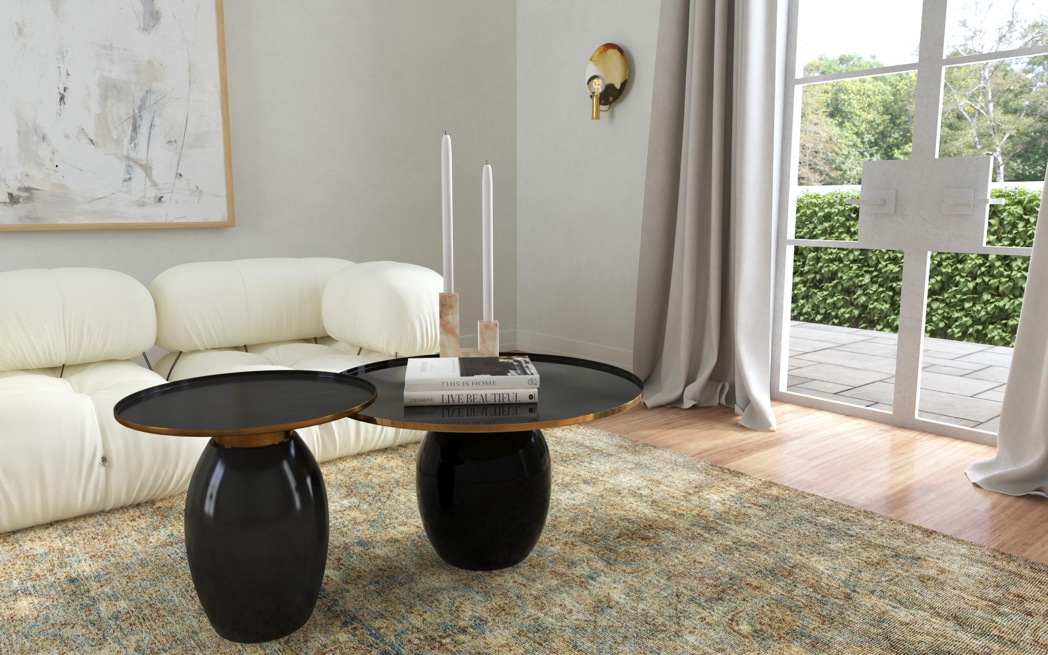 Samara Black Enamel Side Table