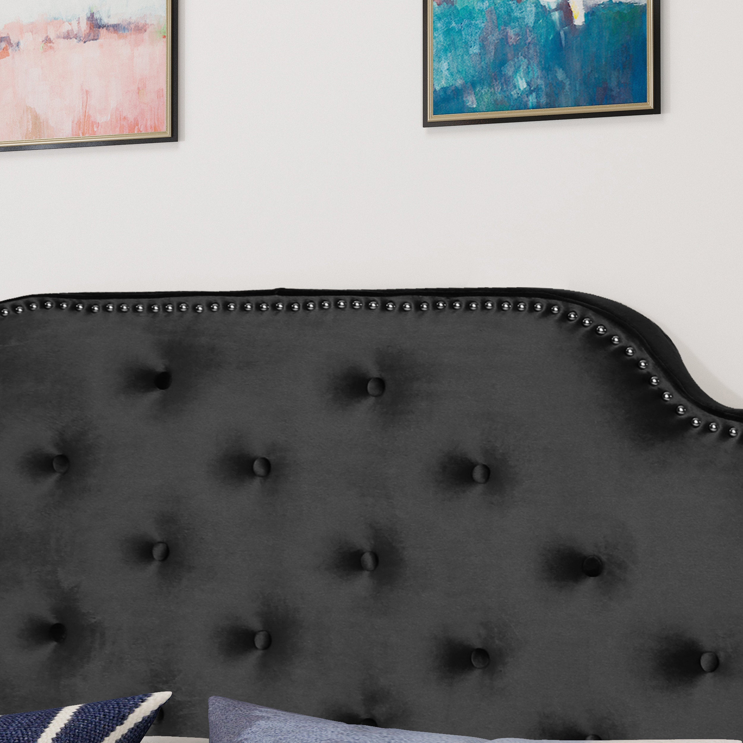 Luella Button Tufted Upholstered Headboard