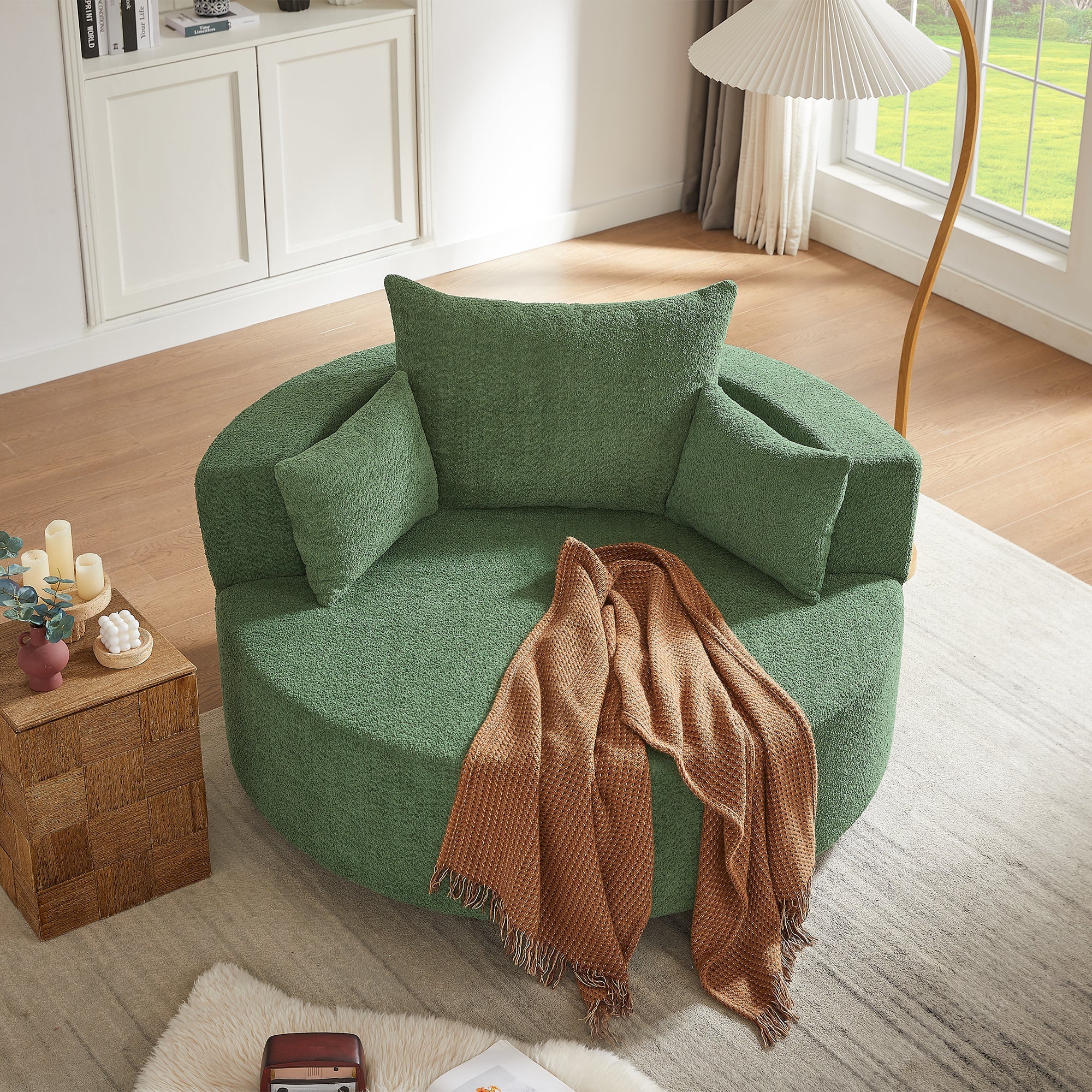 Crossley Oversized Swivel Barrel Accent Chair