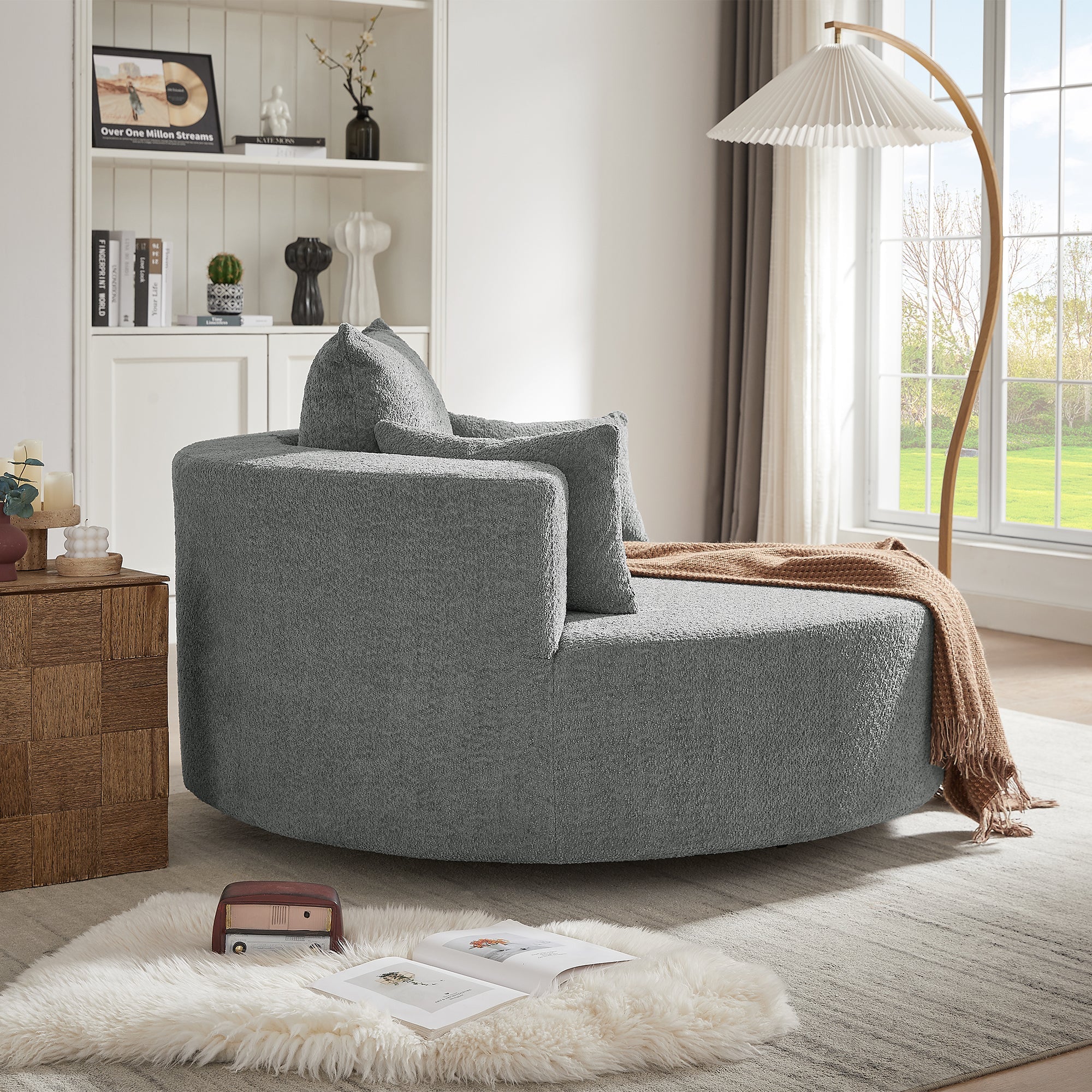 Crossley Oversized Swivel Barrel Accent Chair