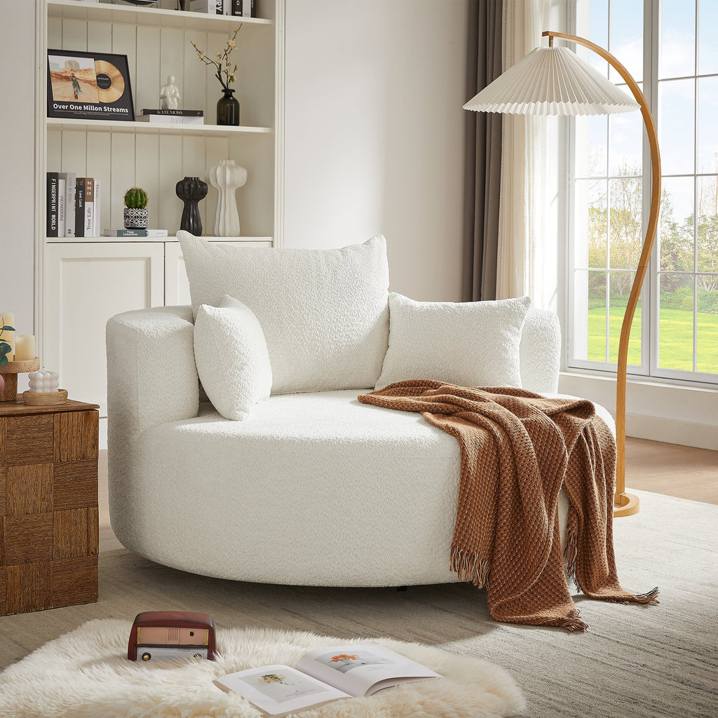 Crossley Oversized Swivel Barrel Accent Chair