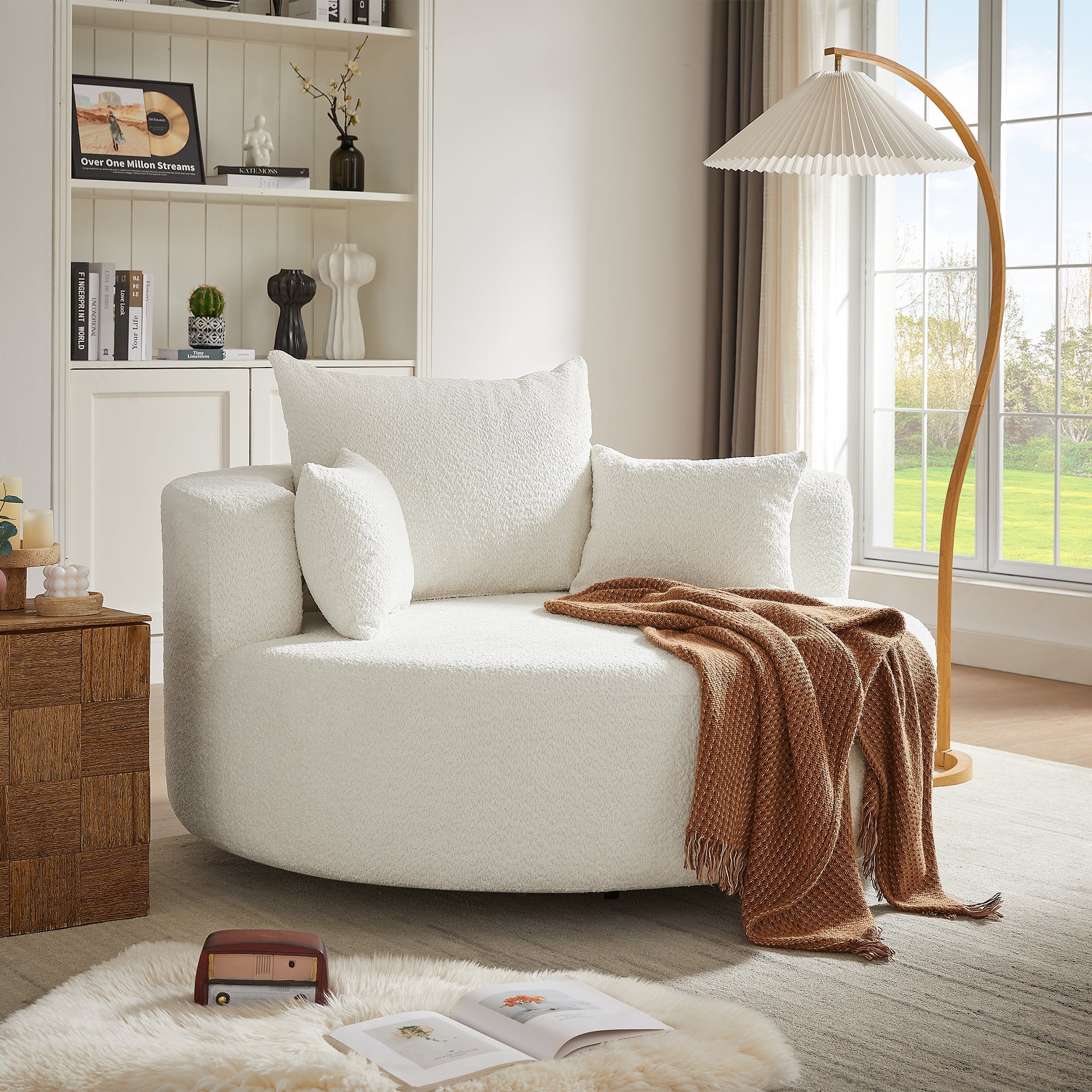 Crossley Oversized Swivel Barrel Accent Chair