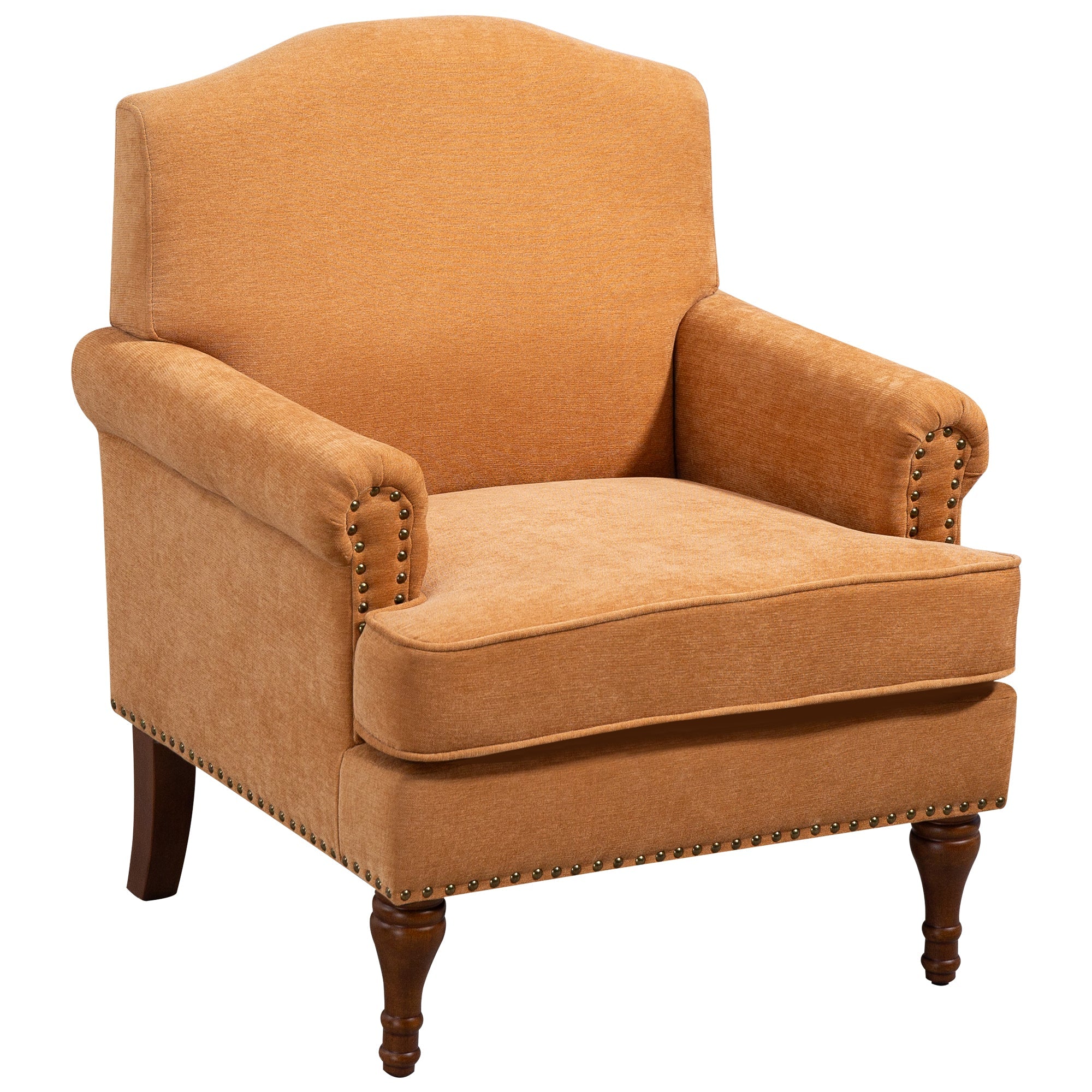 Nailhead Trim Rolled Arm Upholstered Accent Chair