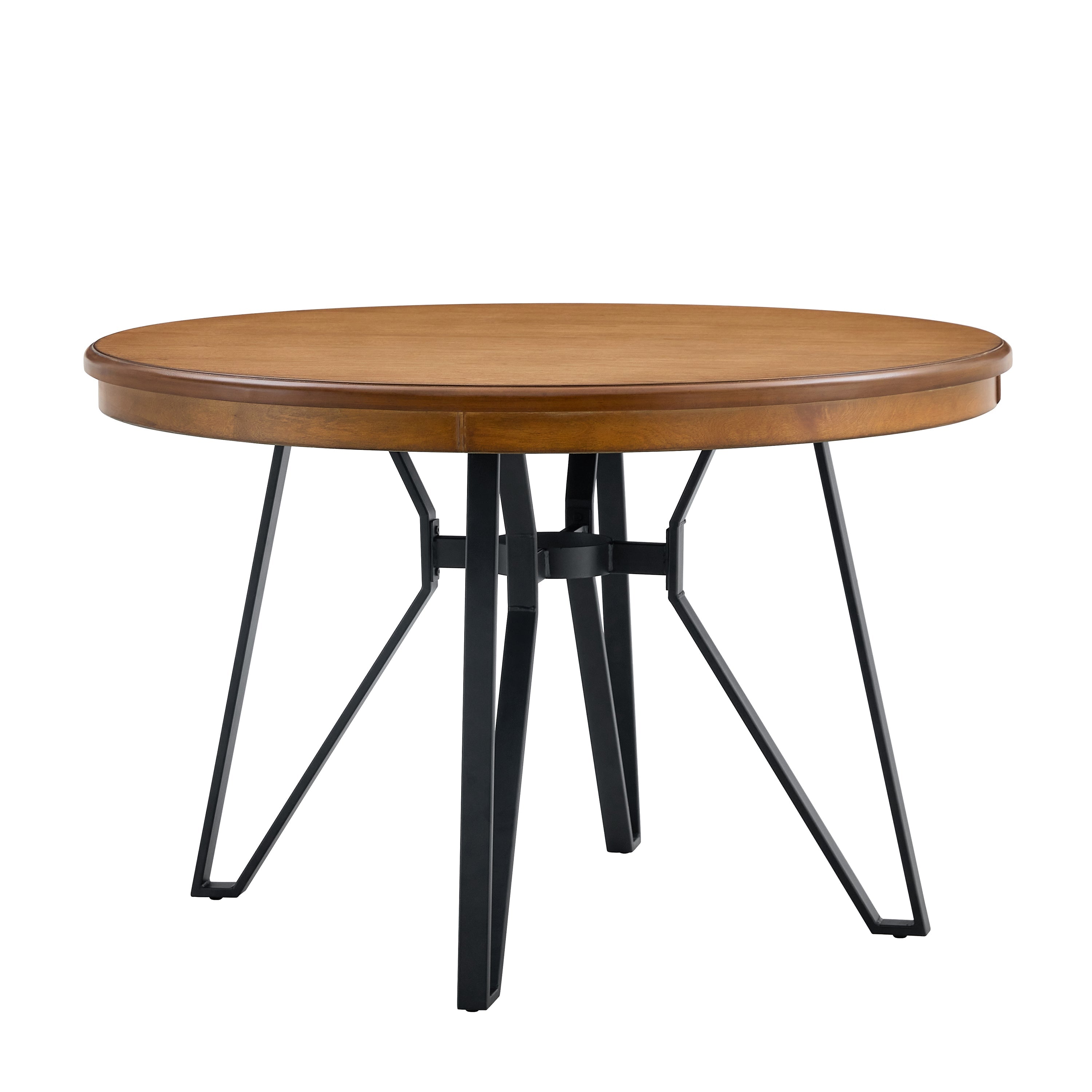 Crosswell Round Dining Table with Metal Legs