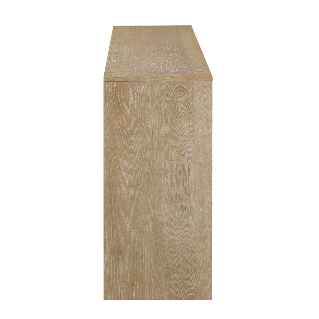 Modern Farmhouse Waterfall Console Table with 2 Concealed Drawers