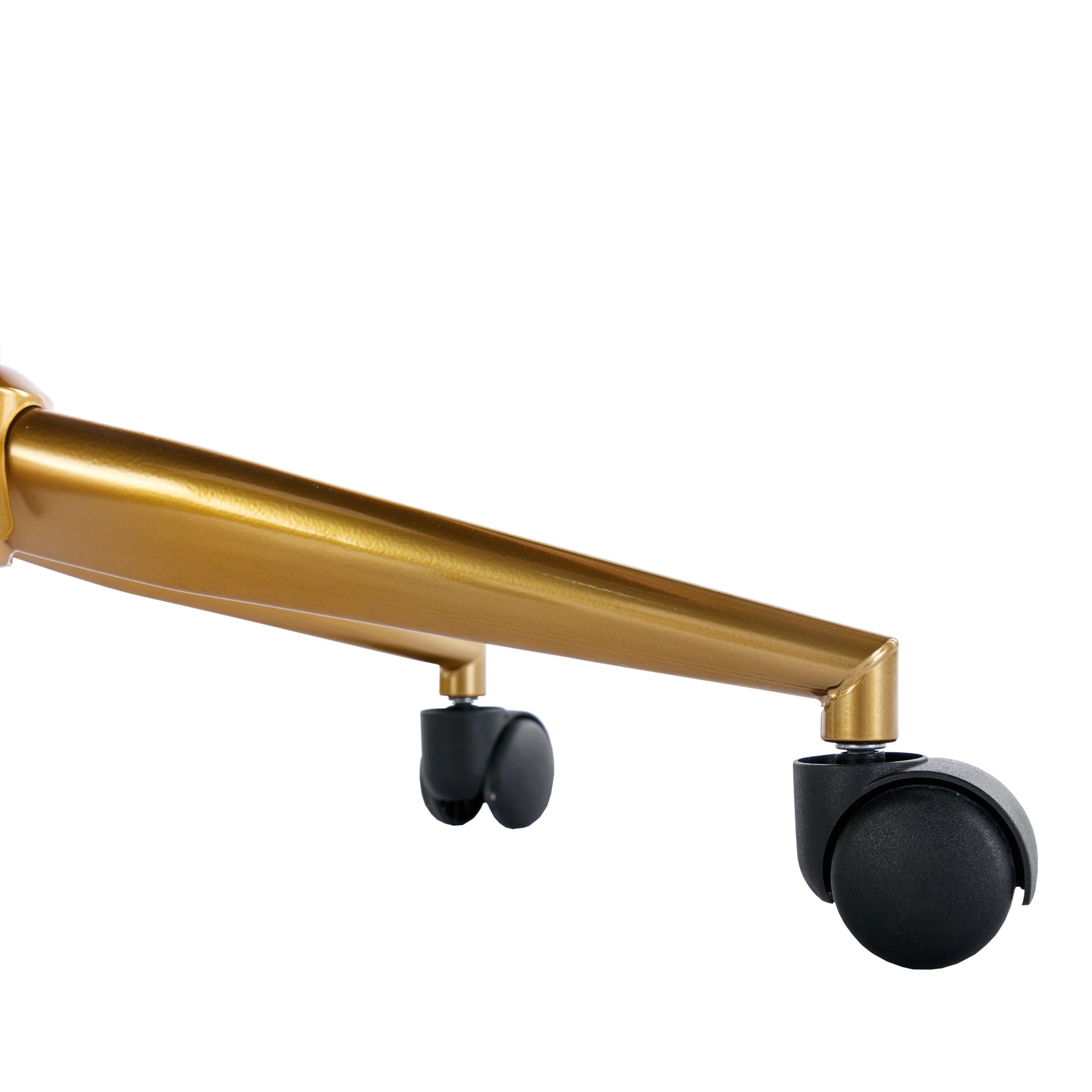 Velvet Home Office Chair with Wheels and Gold Metal Base