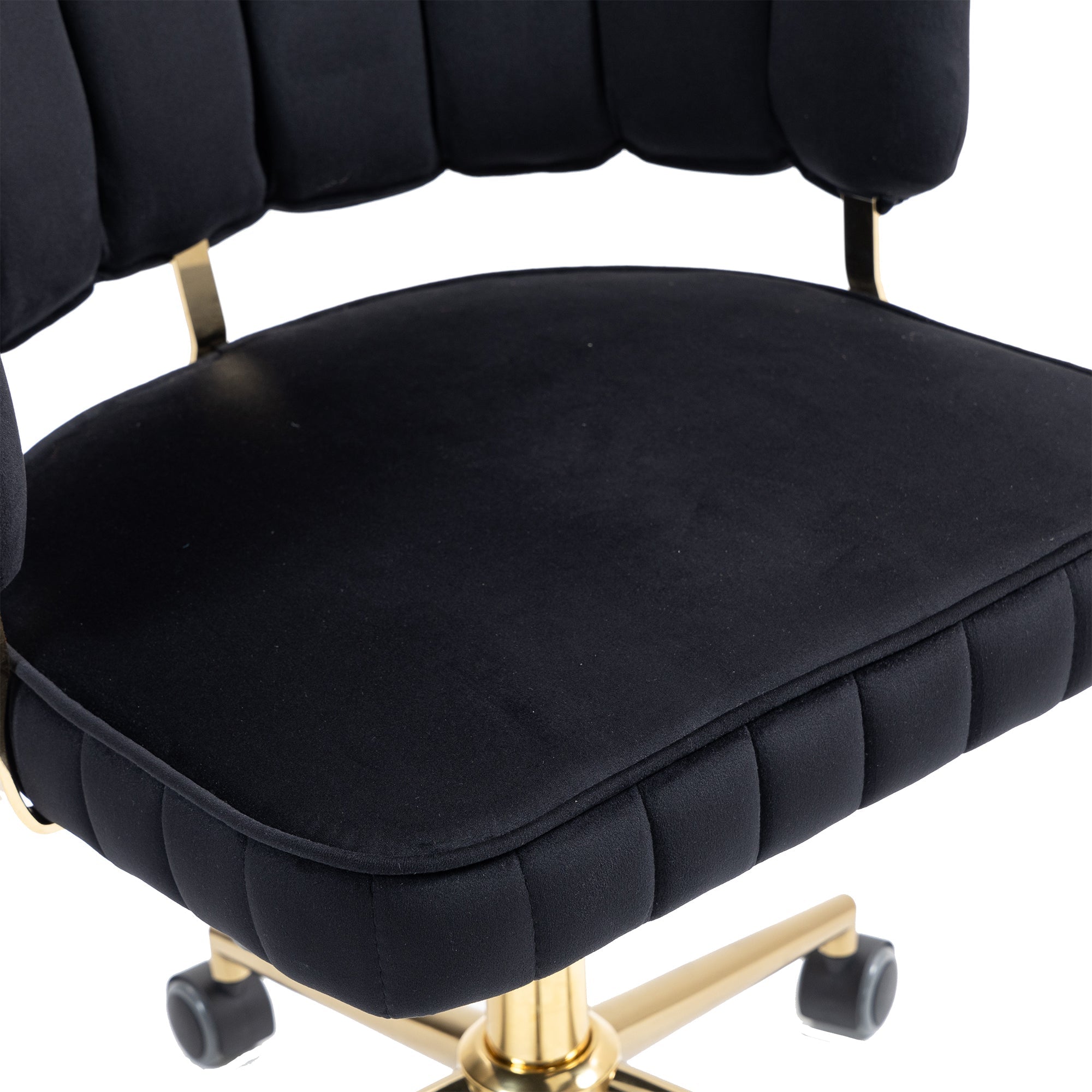 Modern Velvet Home Office Desk Chair with Adjustable Height and Swivel Wheels