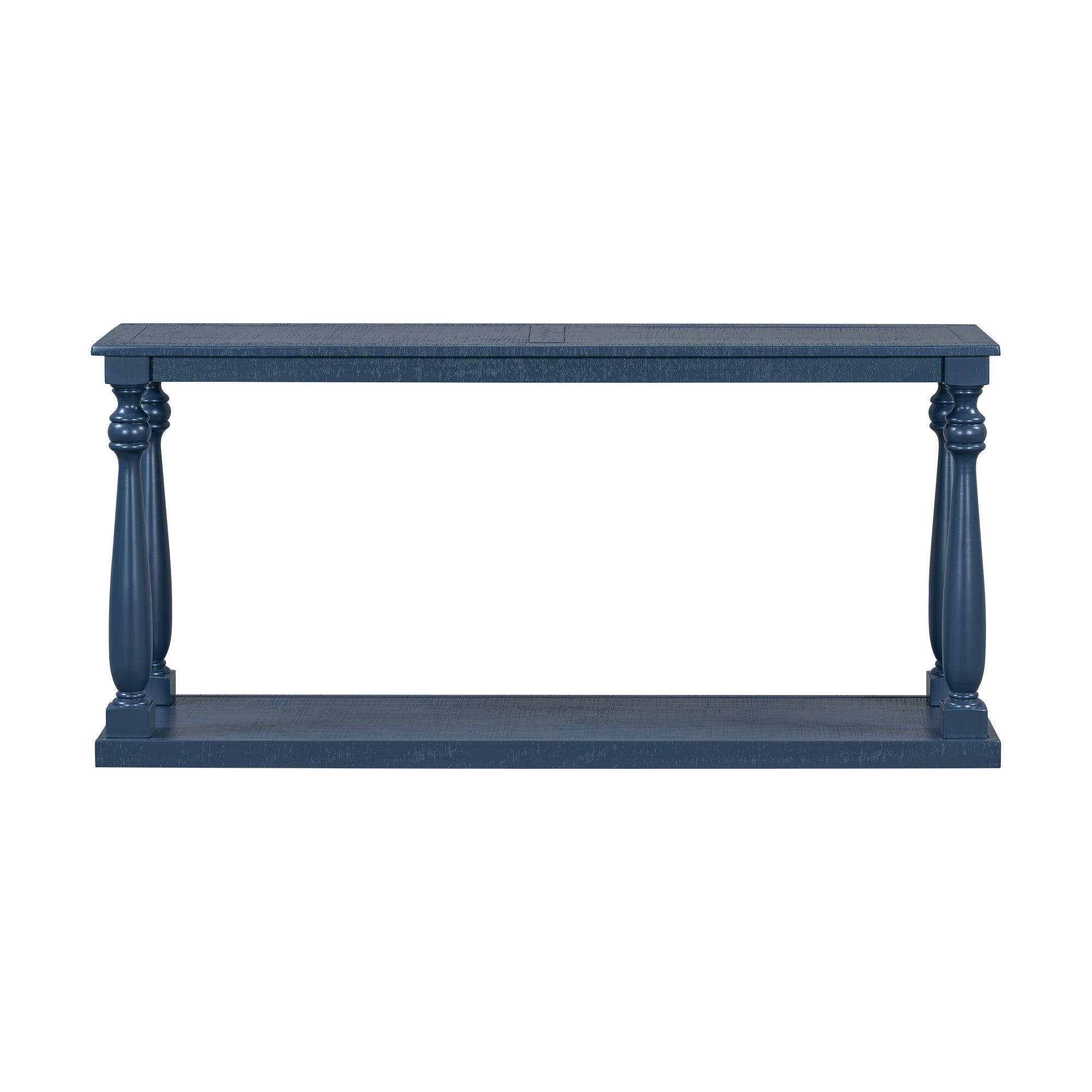 Farmhouse Turned-Leg Entryway Console Table with Bottom Shelf